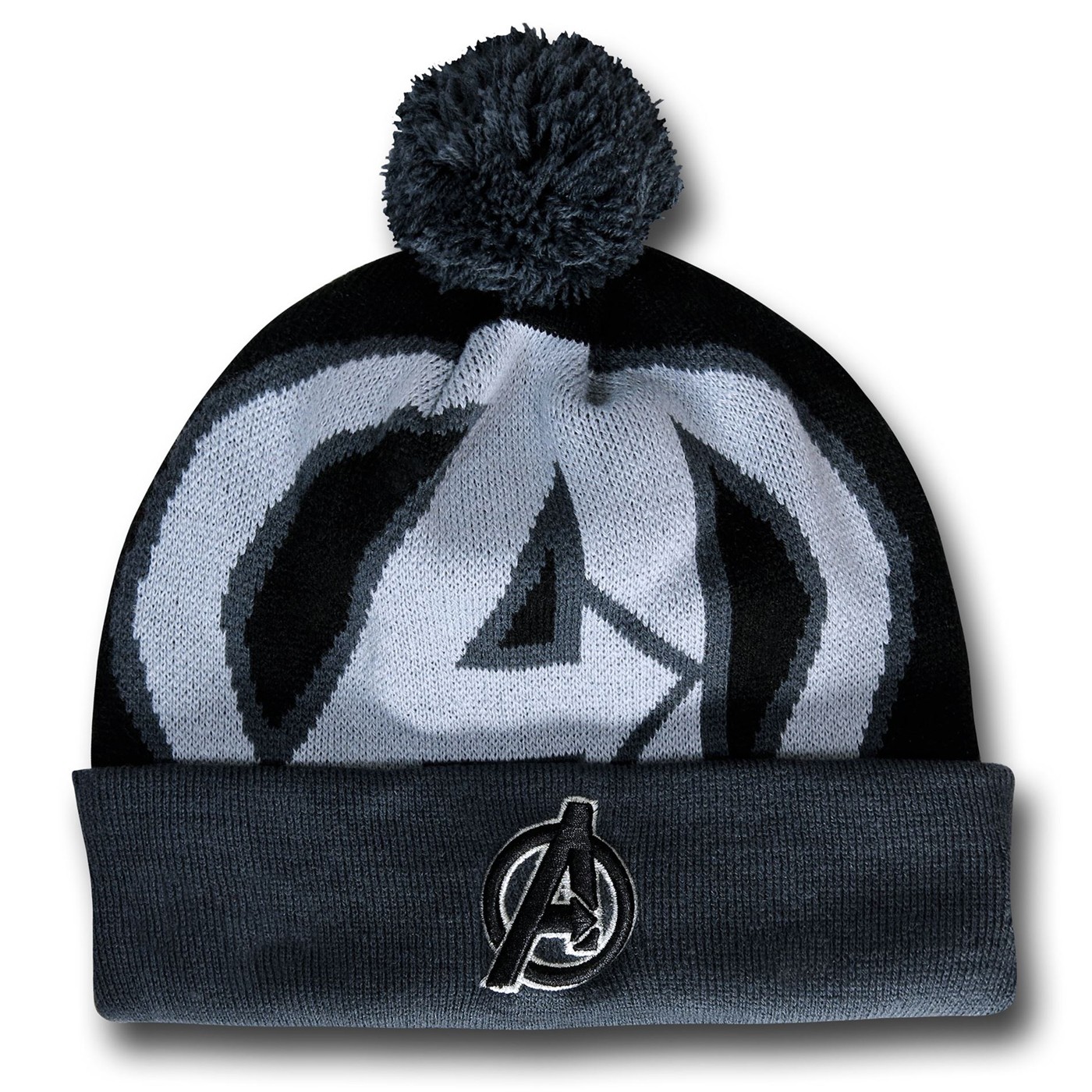 Avengers Symbol Pom Pom Beanie, Grey
