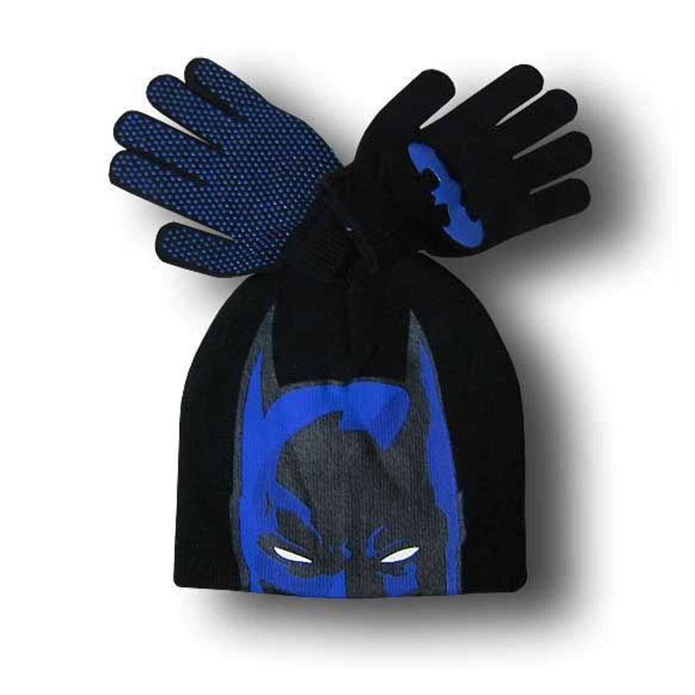 Batman Youth Black Beanie and Glove Set, Black