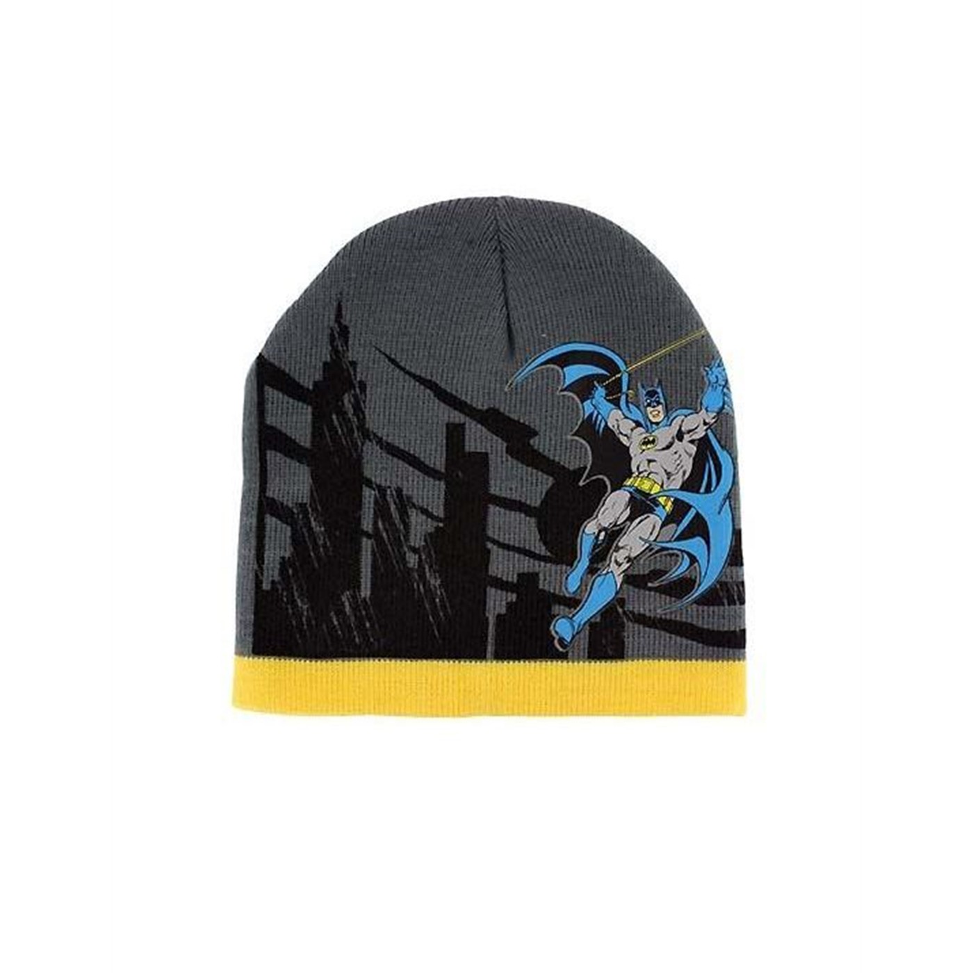 Batman Kids City Skyline Grey Beanie, Grey