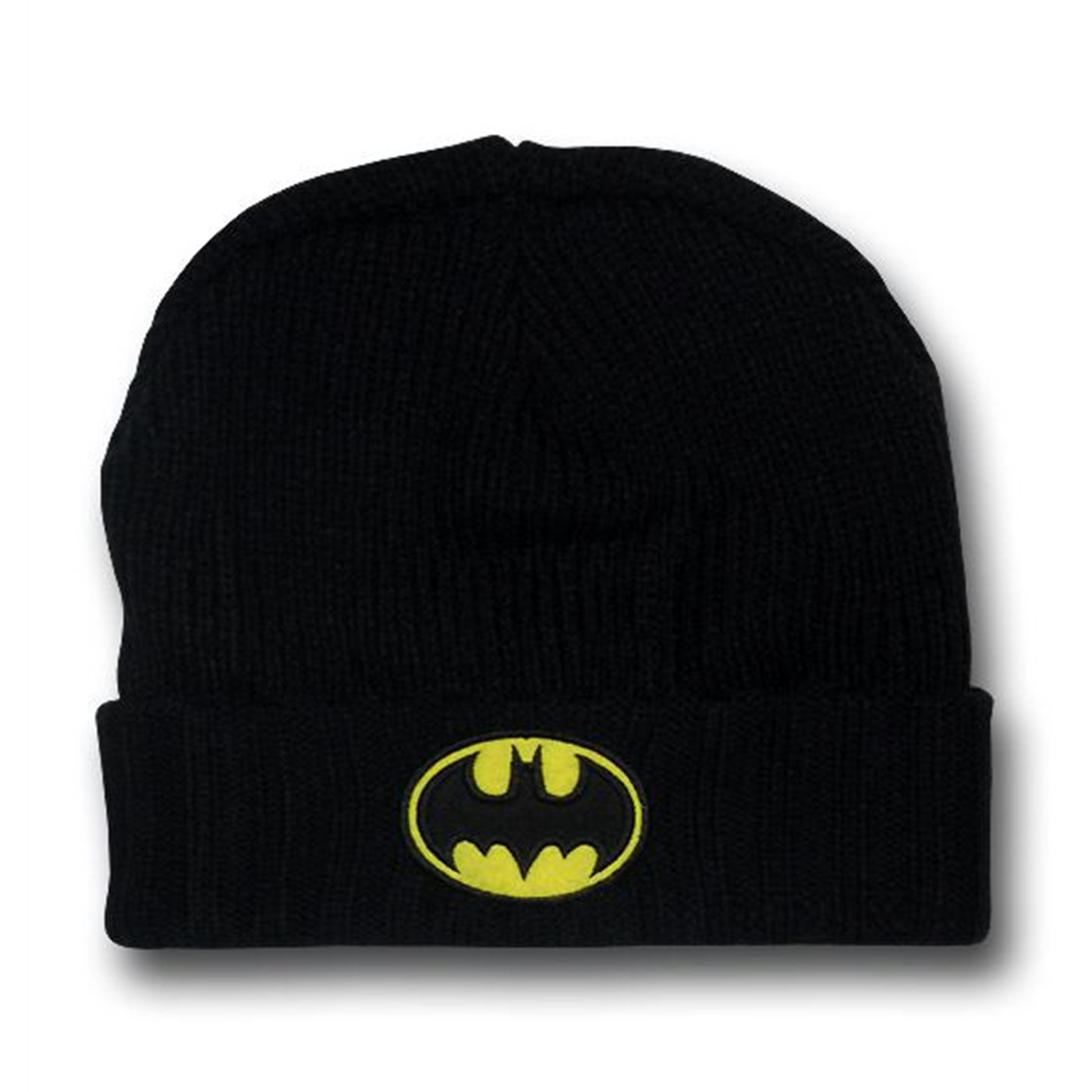 Batman Symbol Black Roll-Up Beanie, Black