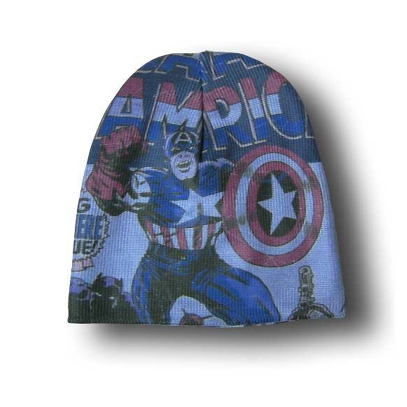 Captain America Classic Comic Beanie, Blue