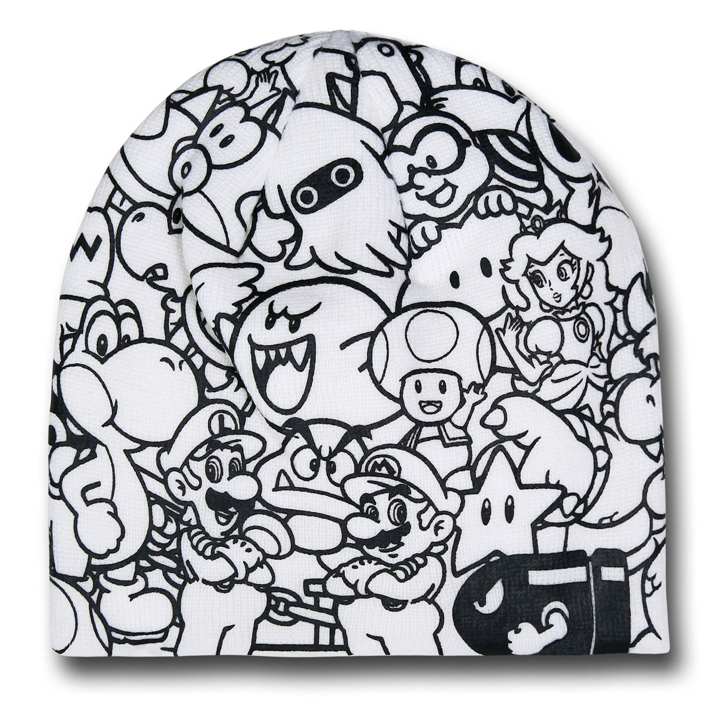 Nintendo Mario White All-Over Print Beanie, White