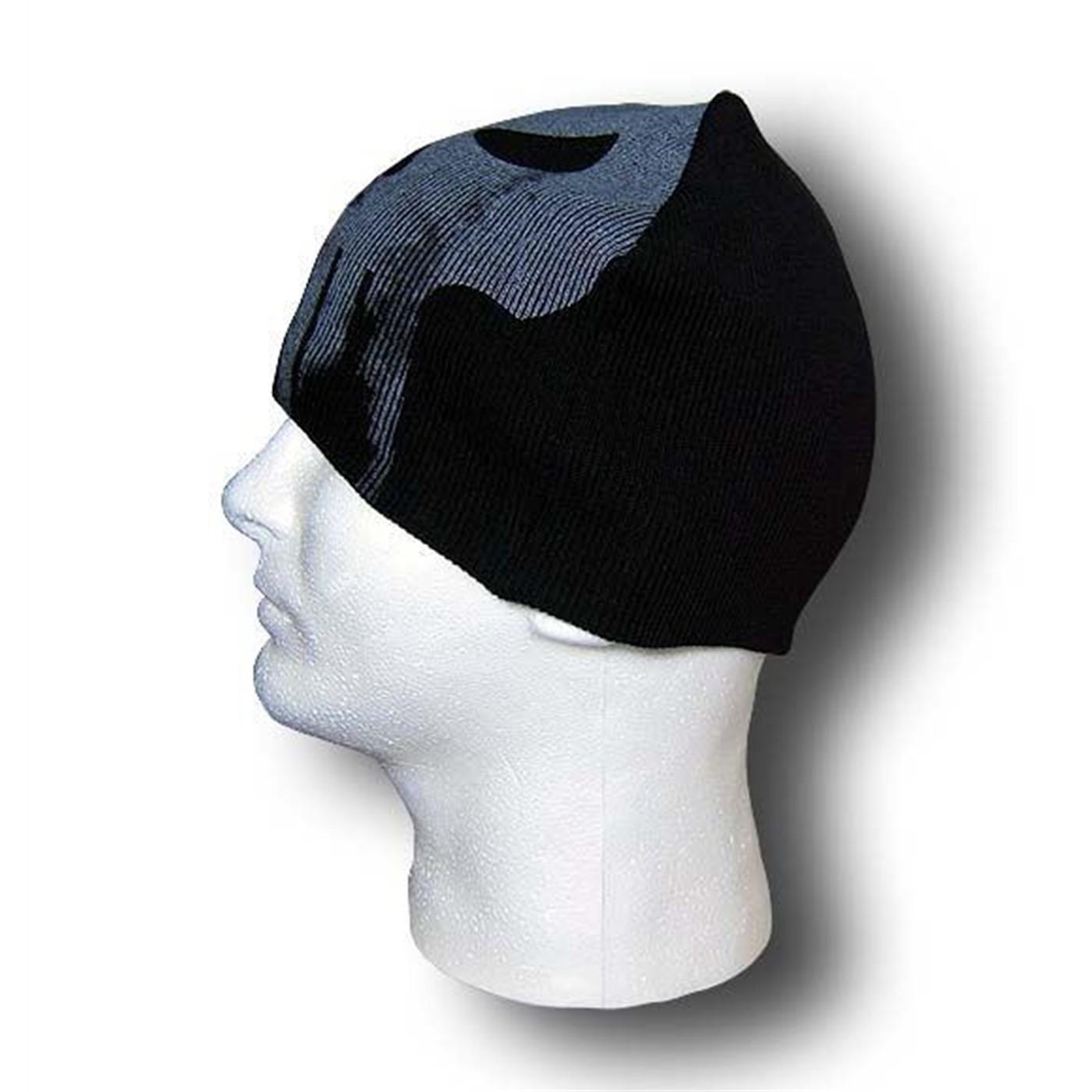 Punisher Distressed Logo Reversible Beanie, Black