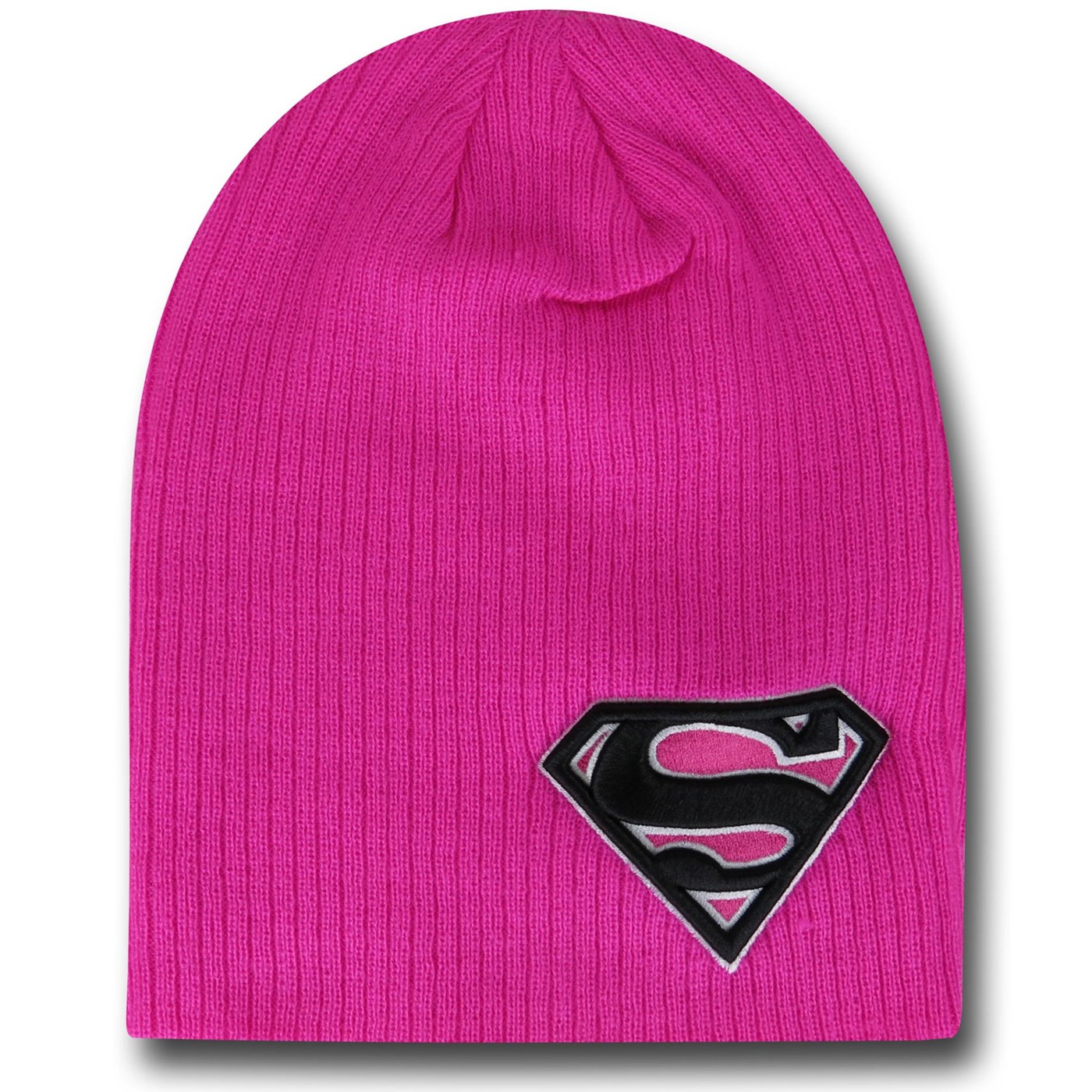 Supergirl Pink Slouch Beanie, Pink