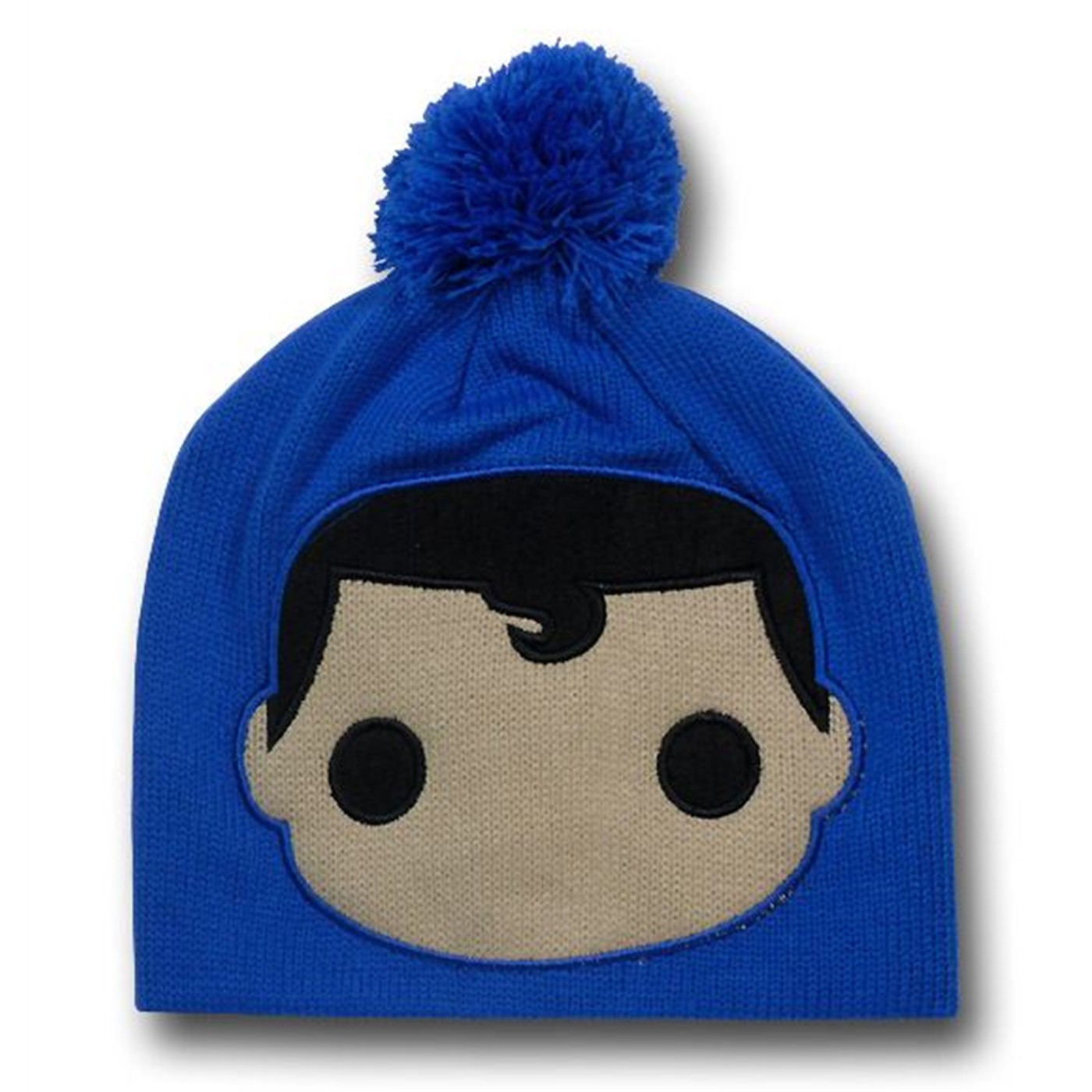 Superman Pop Heroes Blue Pom Pom Beanie, Blue