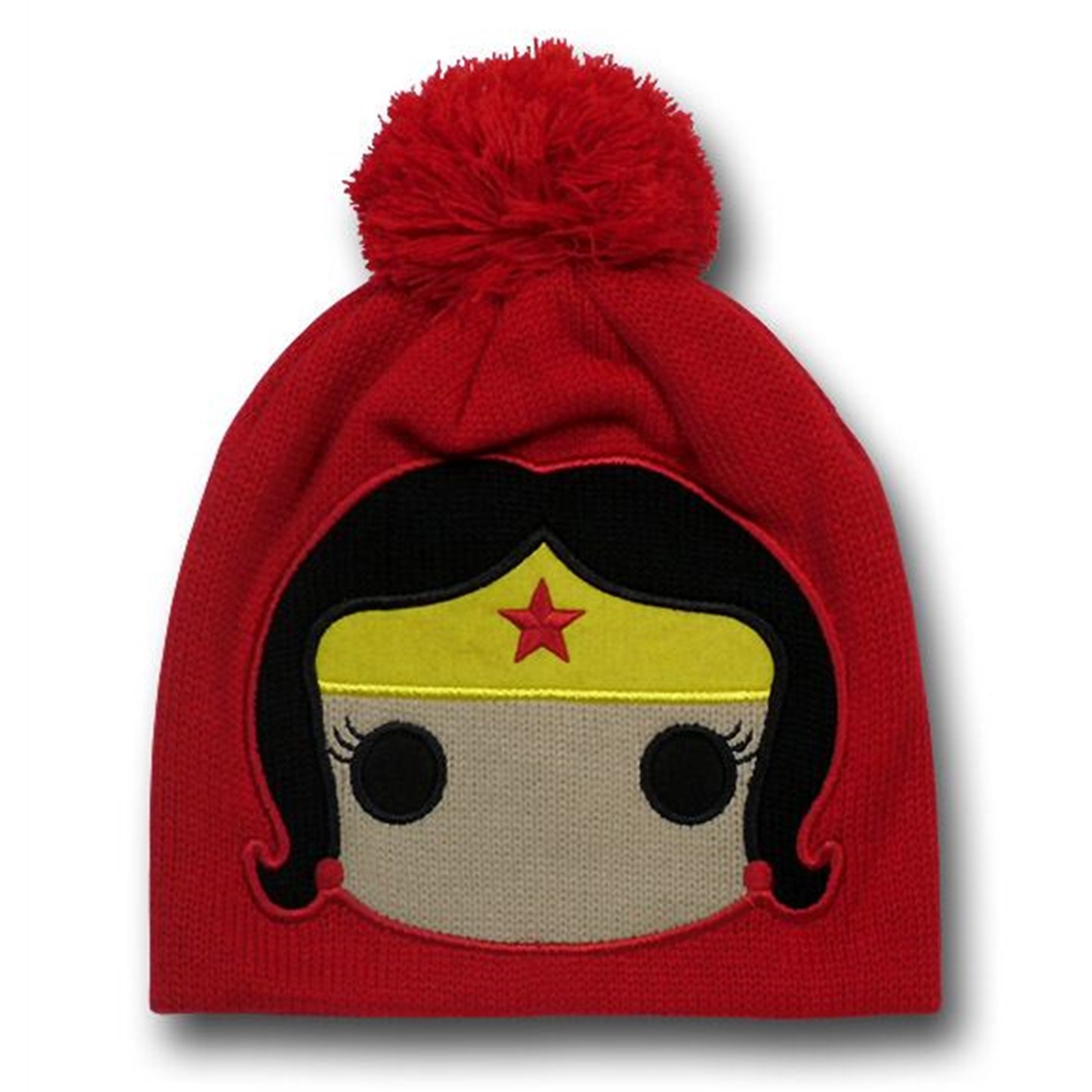 Wonder Woman Pop Heroes Red Pom Pom Beanie, Red