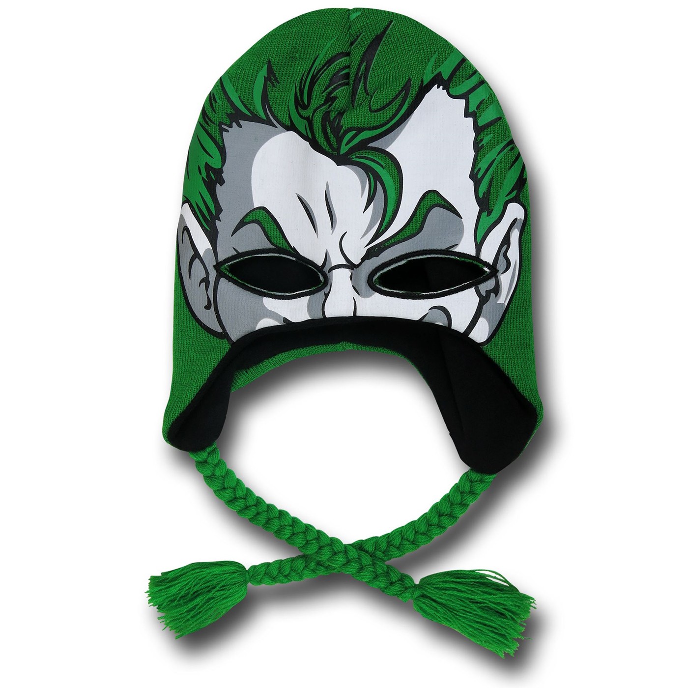Joker Face Peruvian Beanie, Green