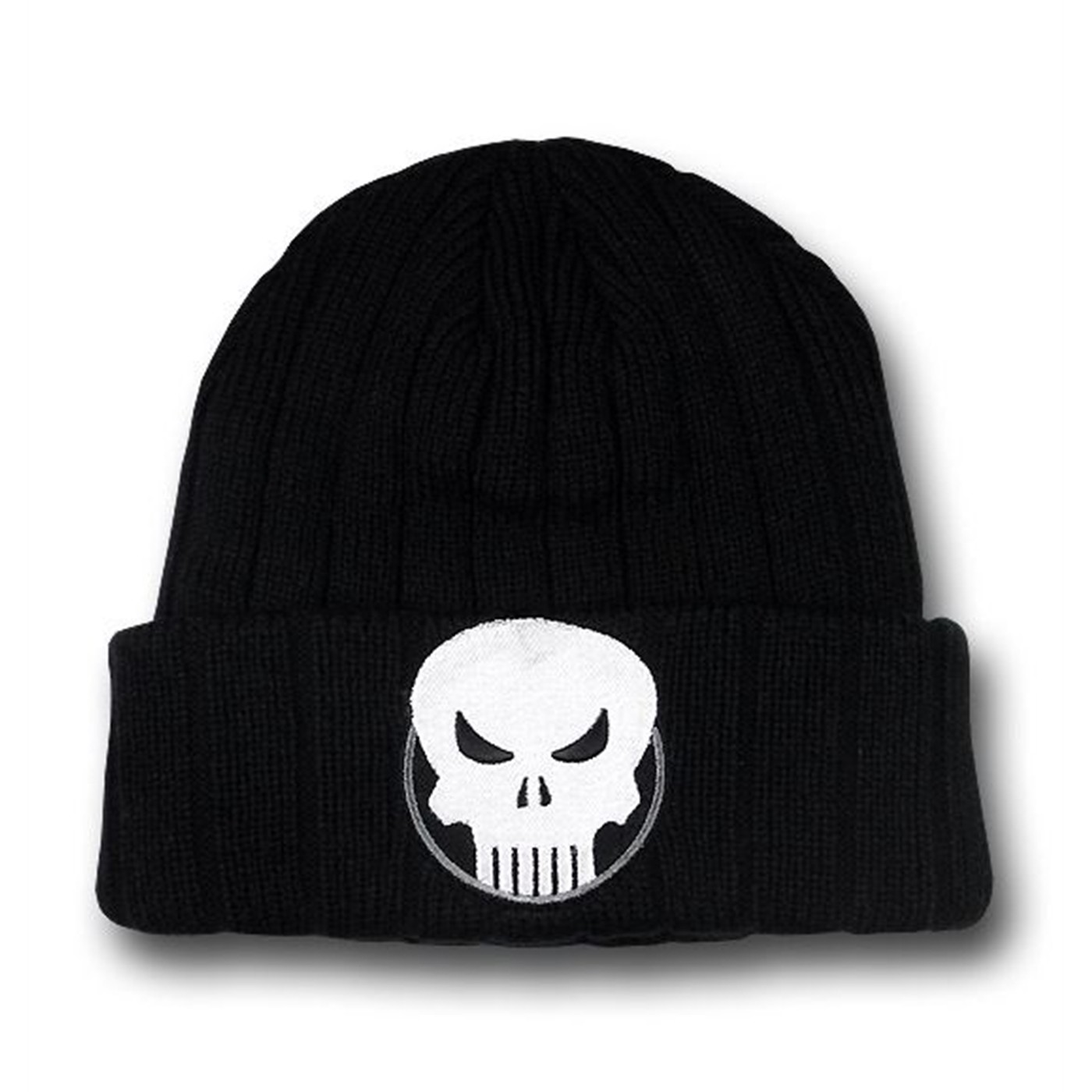 Punisher Skull Symbol Knit Beanie, Black
