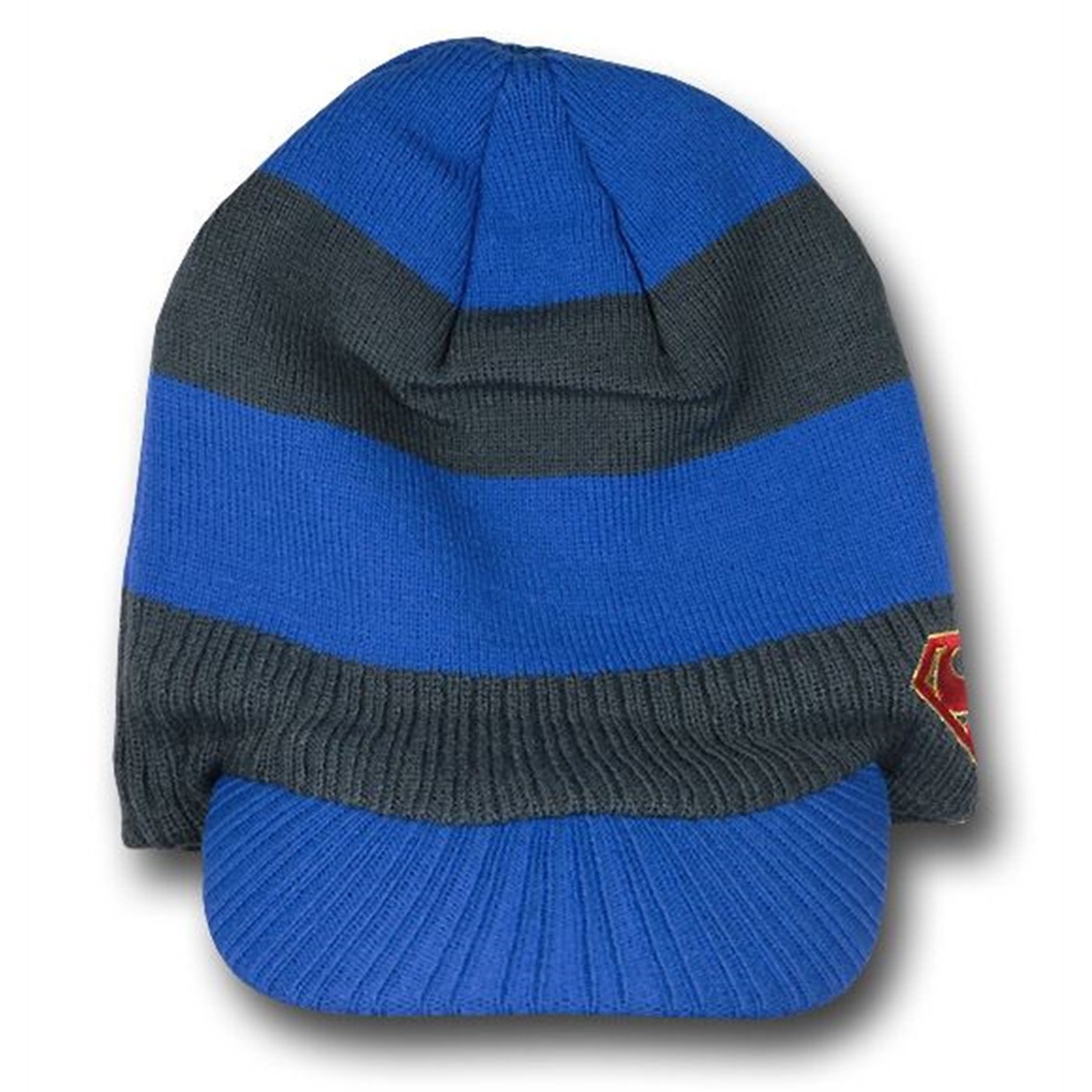Superman Blue Grey Billed Knit Beanie