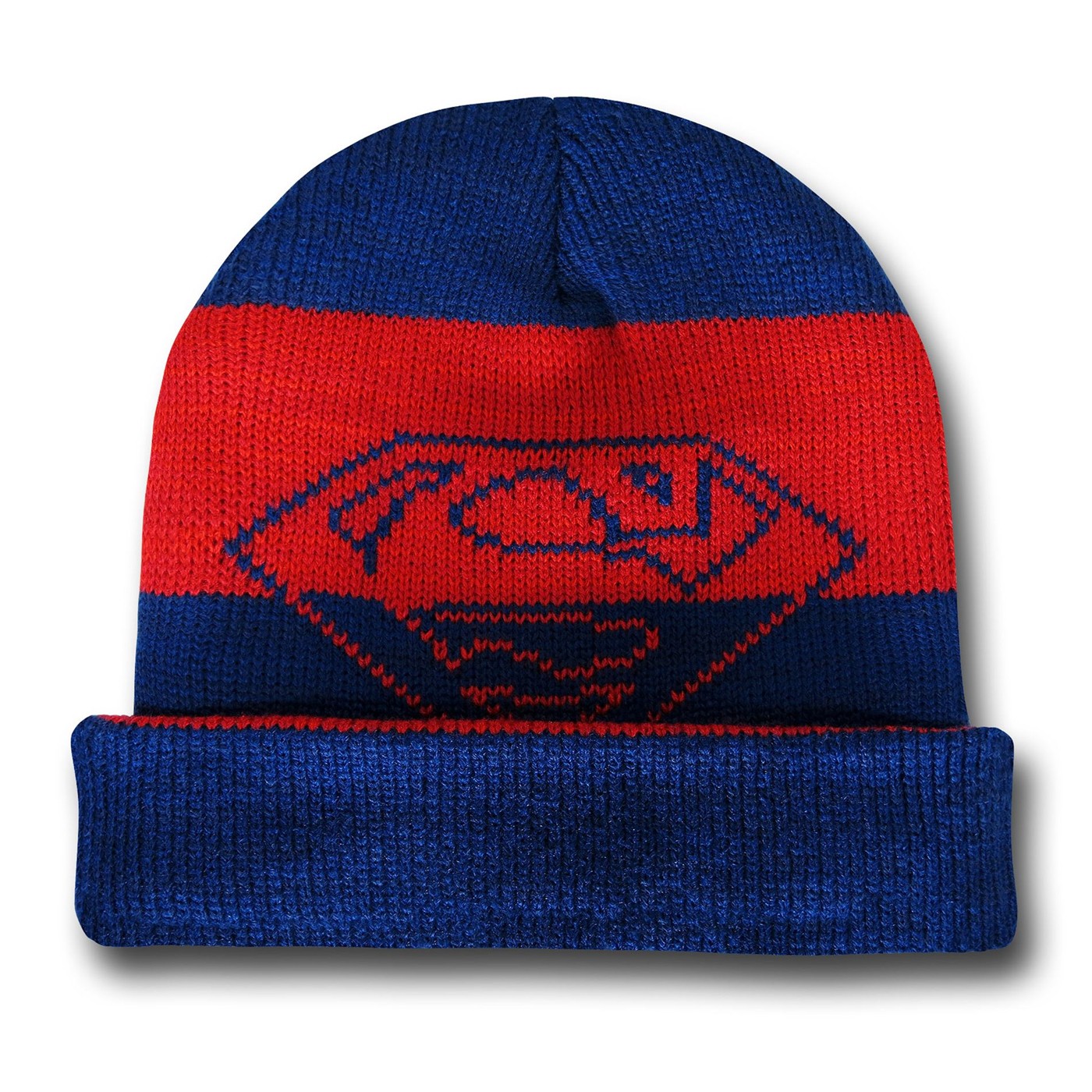 Superman Roll-Up Striped Beanie, Blue