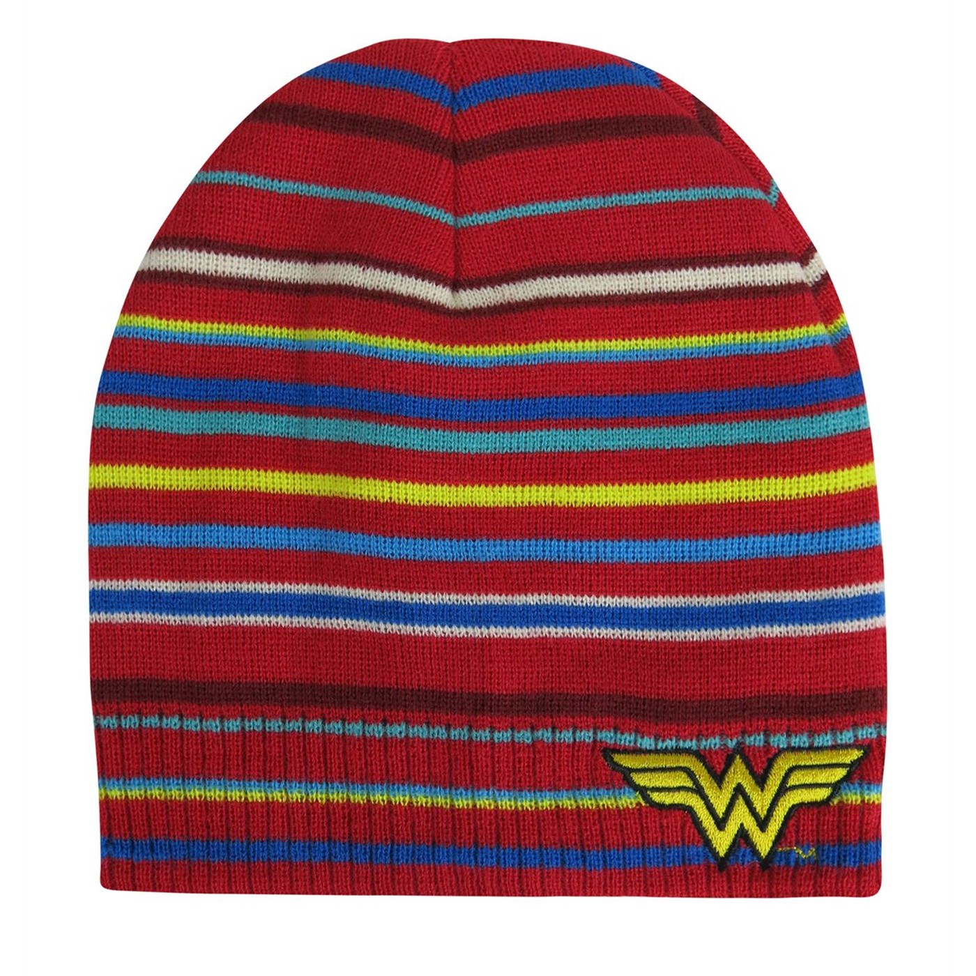 Wonder Woman Striped Symbol Beanie, Red