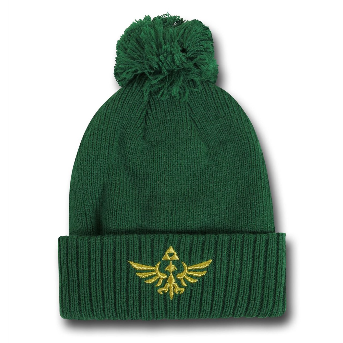 Zelda Triforce Cuff Pom Beanie, Green