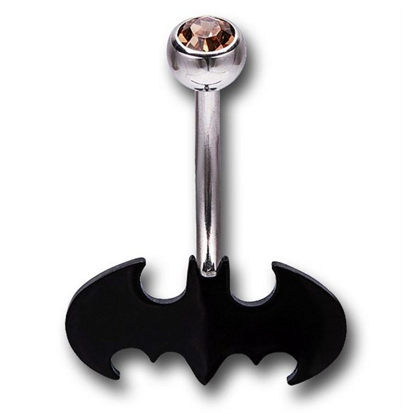 Batman Symbol 316L Surgical Steel Belly Ring, Black