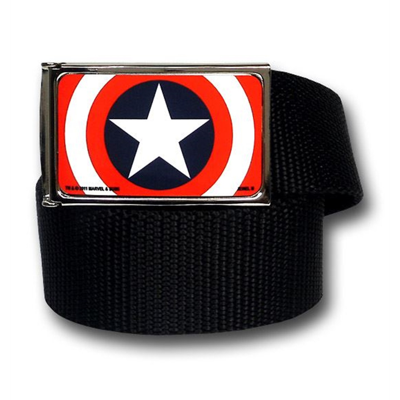 Captain America Shield Black Web Belt, Black