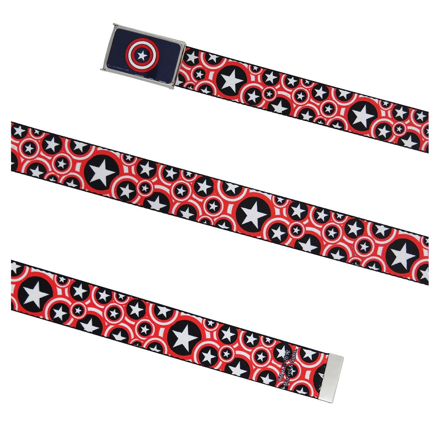 Captain America Shield Collage Kids 1.0 Web Belt, Red