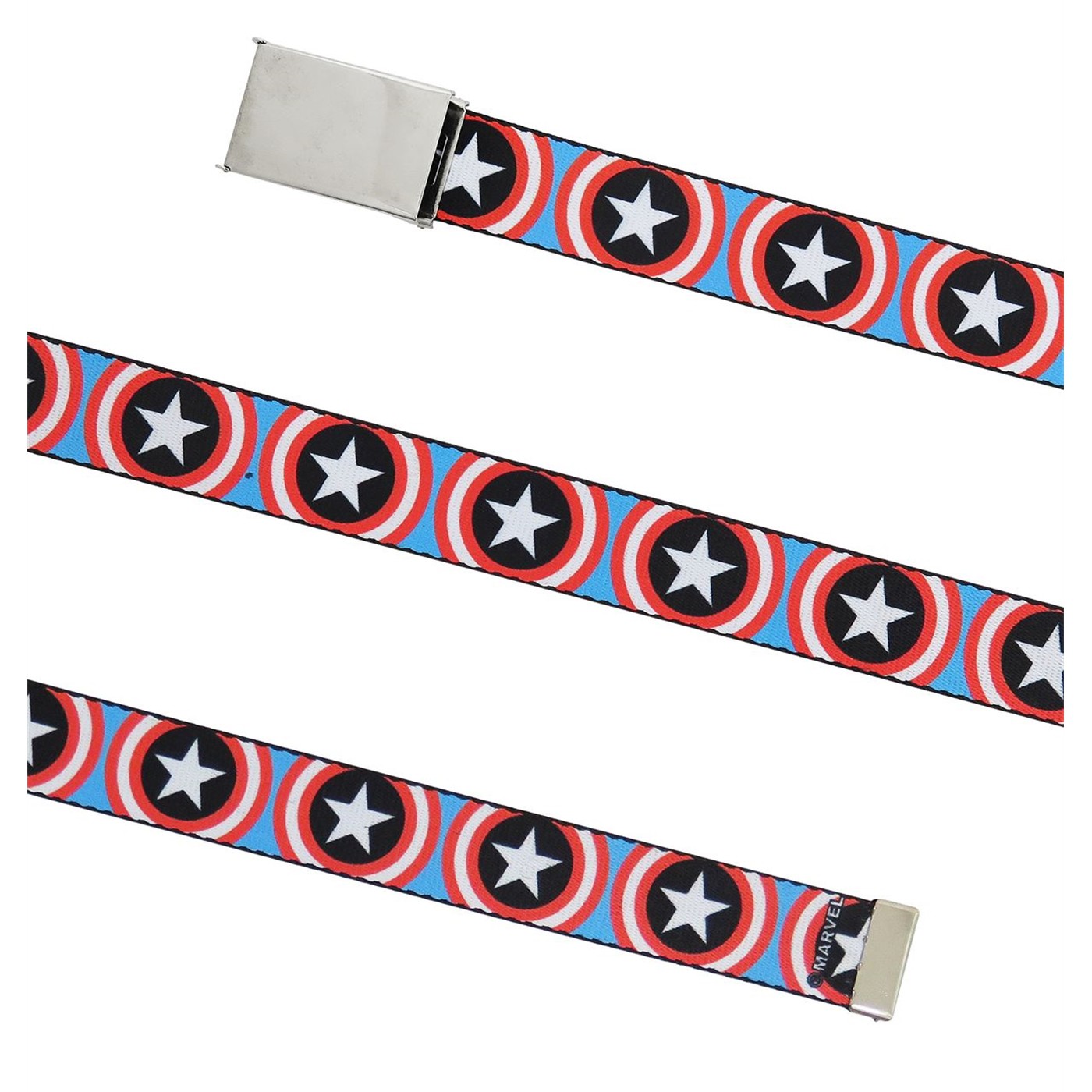 Captain America Shield Repeat 1.25 Women's Web Belt, Red