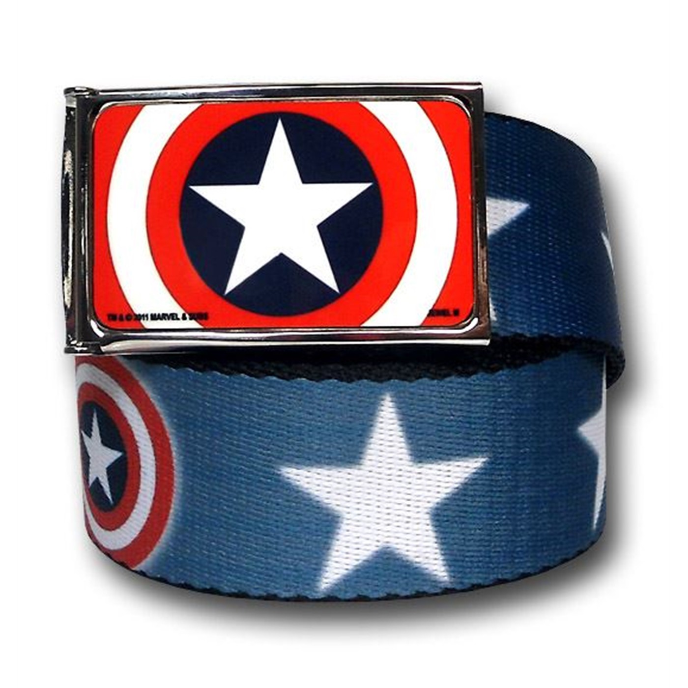 Captain America Stars & Shields Web Belt, Blue
