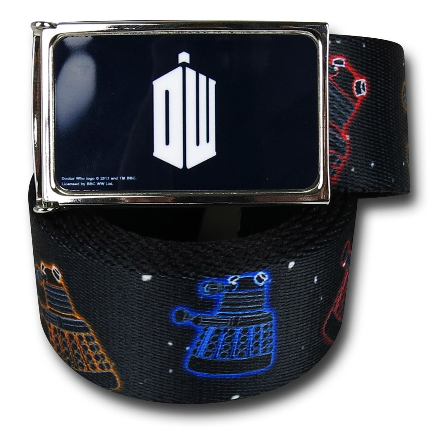 Doctor Who Colorful Daleks Web Belt, Black