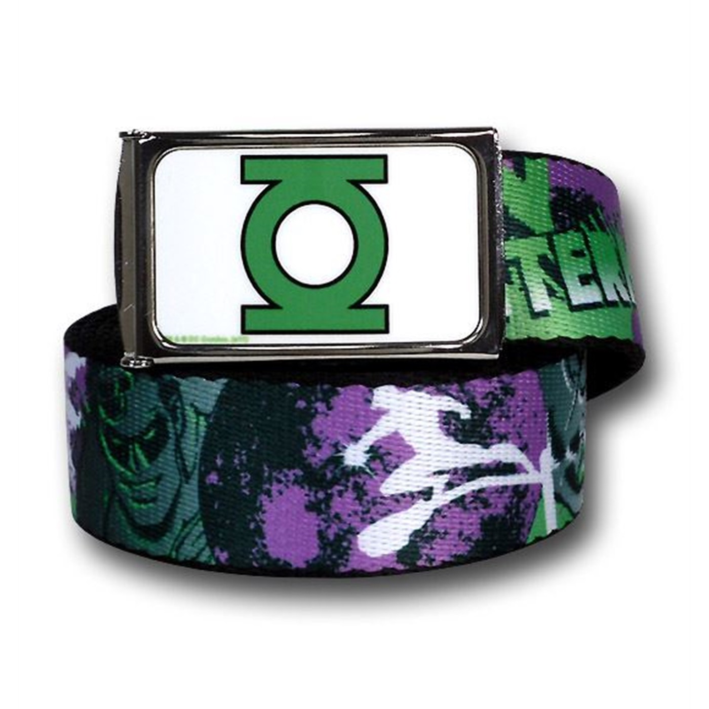 Green Lantern Emerald Gladiator Web Belt- 1.25' Adult, Green
