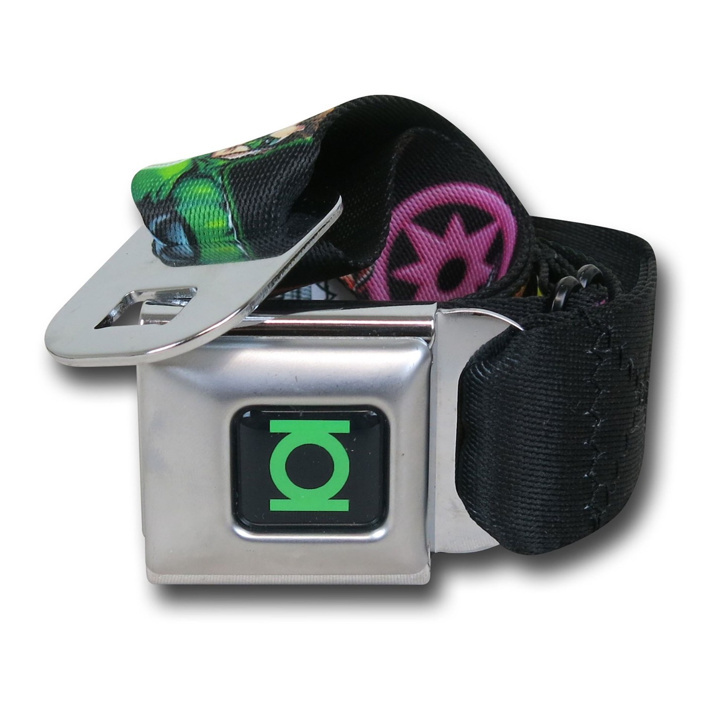 Green Lantern Spectrum Seatbelt Belt, Black