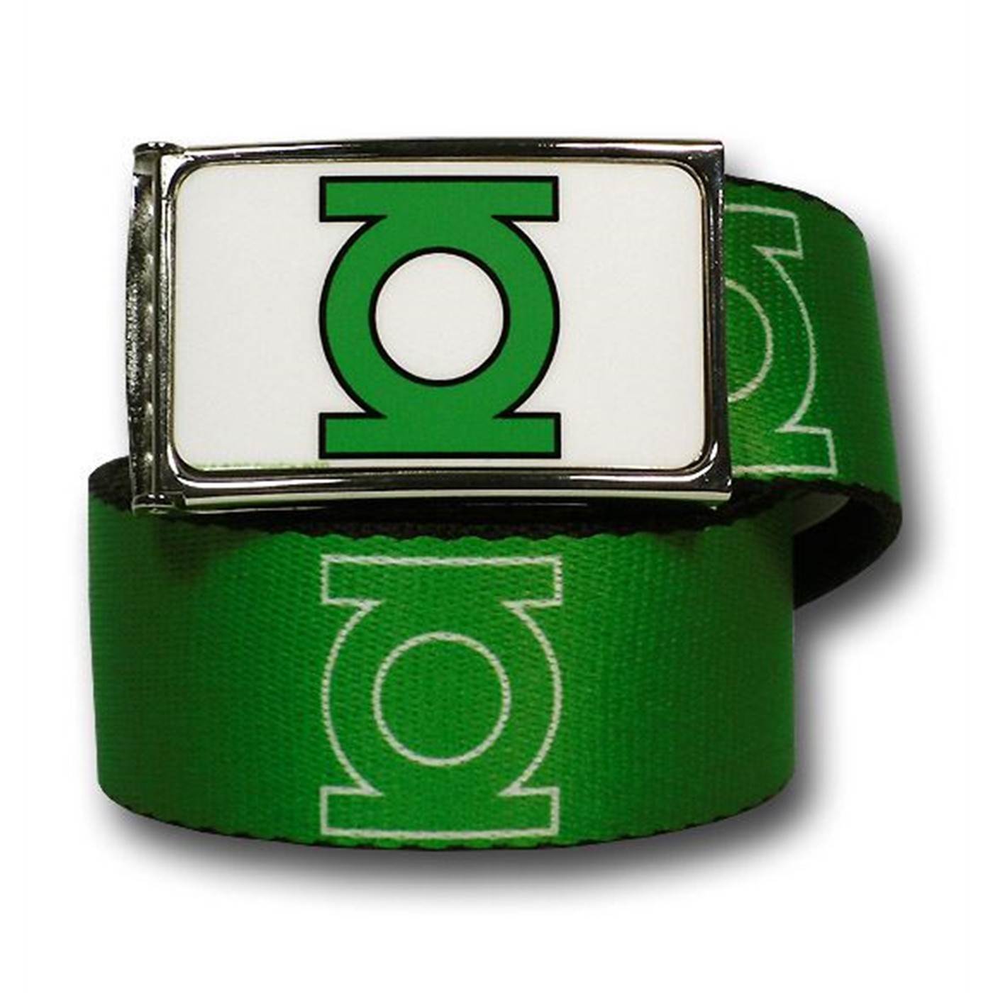 Green Lantern Symbols Green and White Web Belt, Green