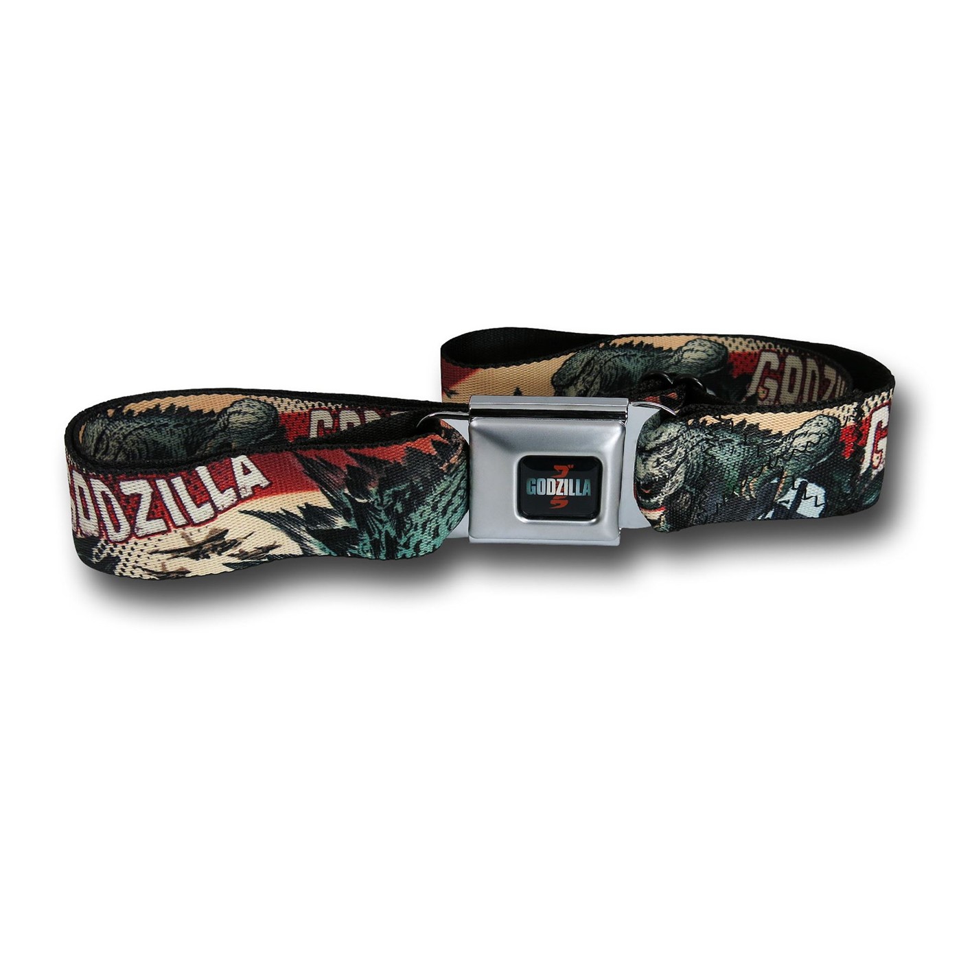 Godzilla Rampage Seatbelt Belt, White