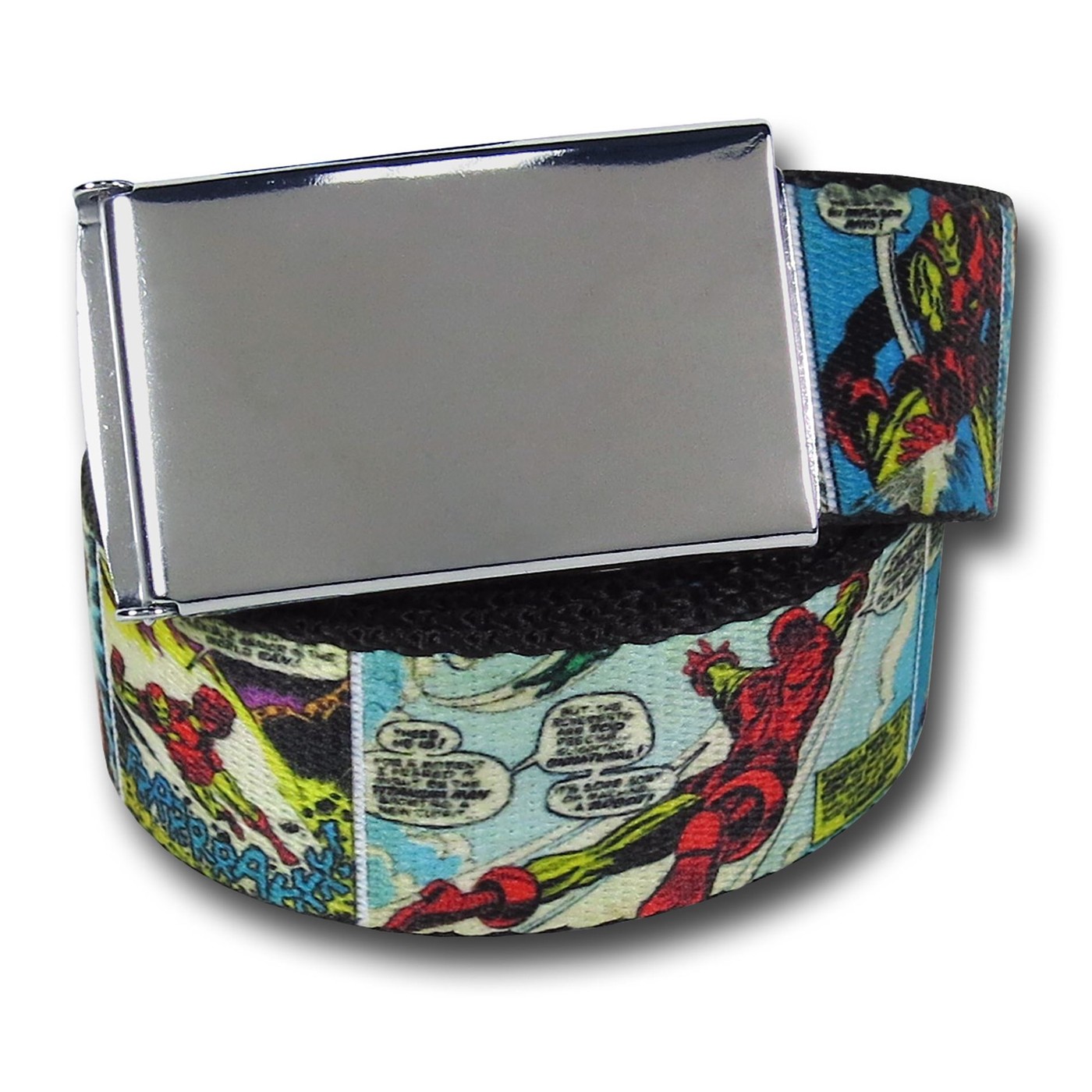 Iron Man Classic Comic Panels Adult Web Belt, Blue