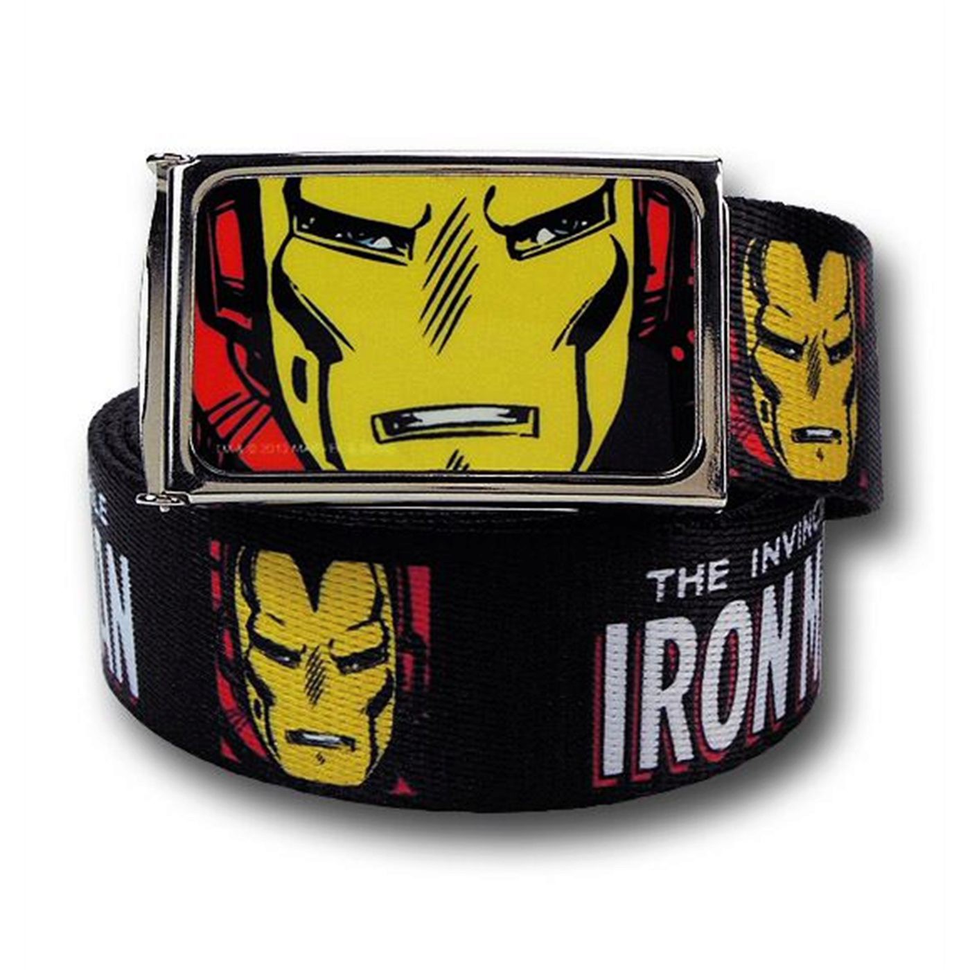 Iron Man Visages and Logo Web Belt, Black