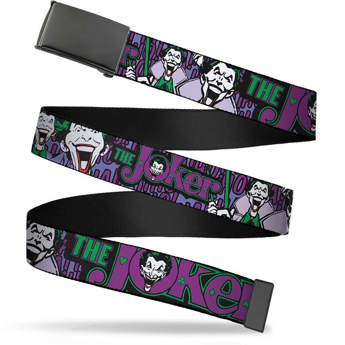 Joker Classic Logo and Laughter Web Belt, Purple