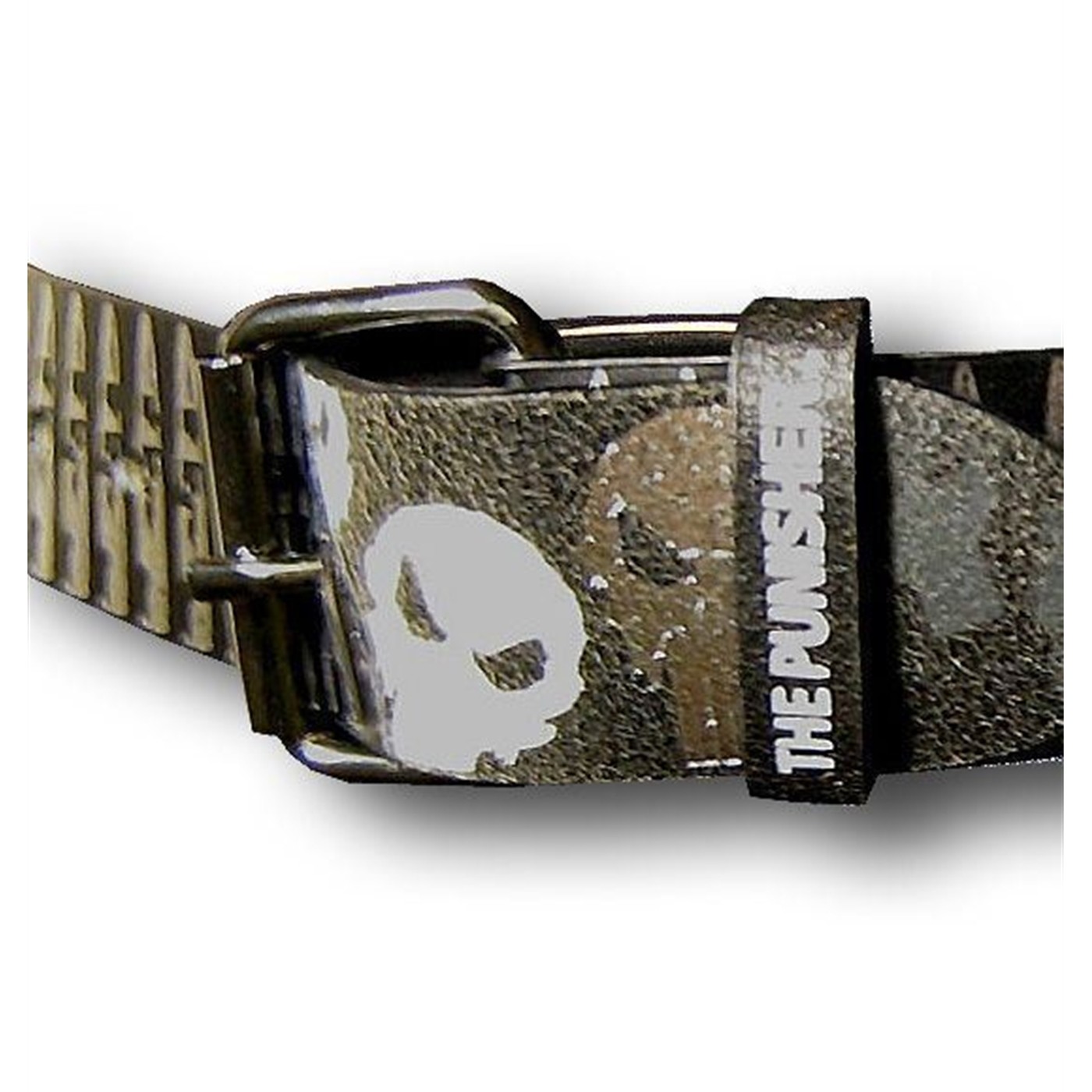 Punisher Foil Logo Shredded Bullet Belt, Black
