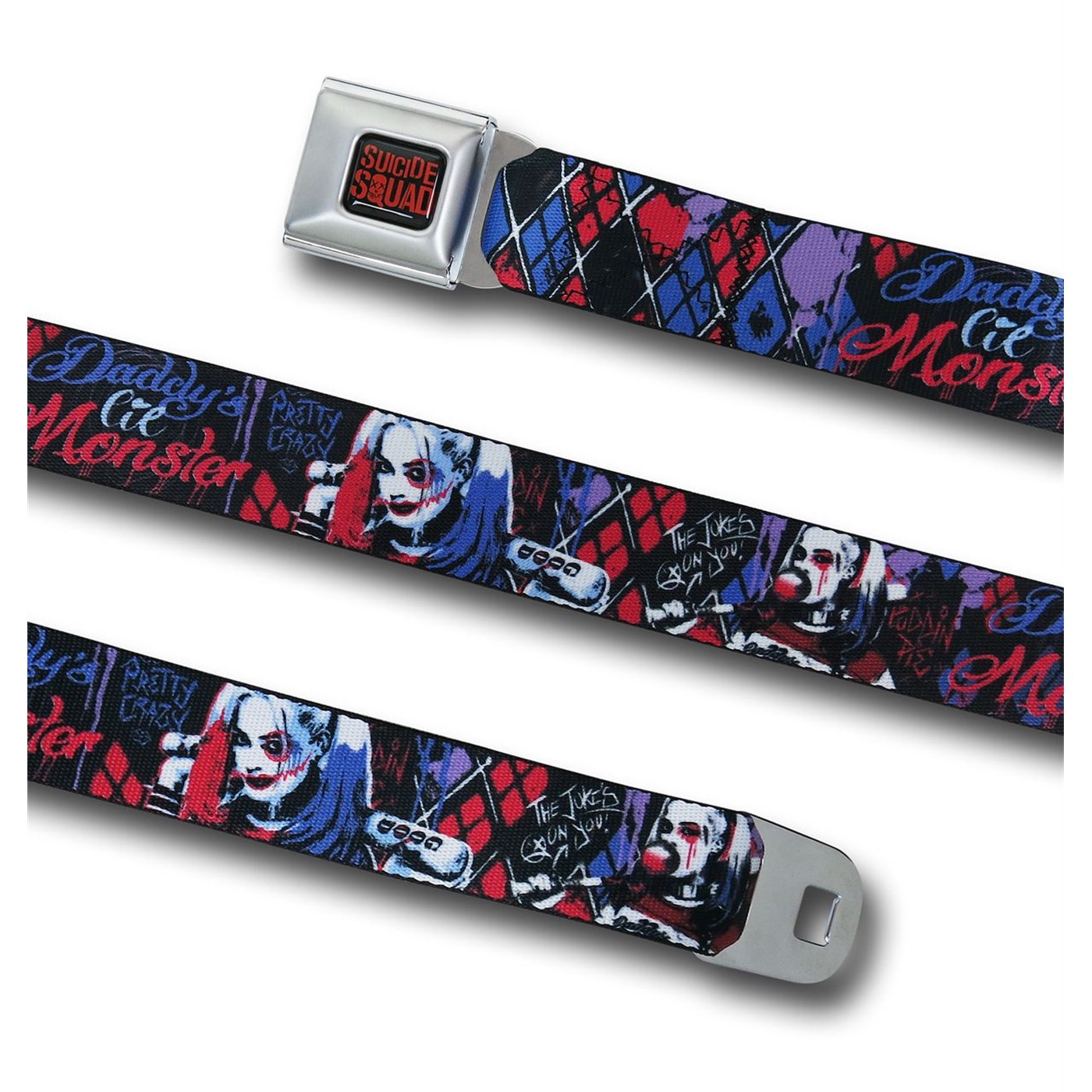 Suicide Squad Harley Quinn Joke's on You Seatbelt Belt, Black