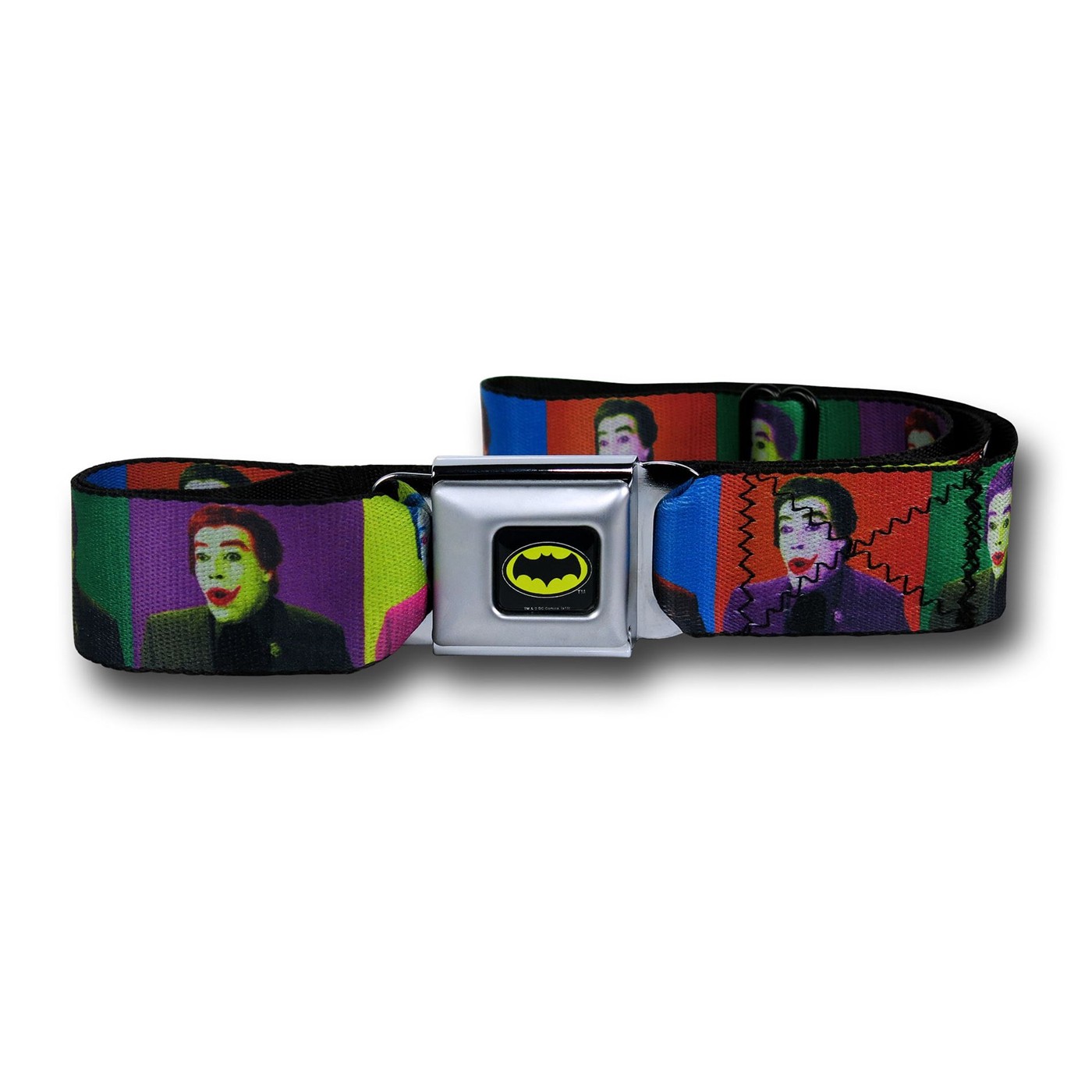 Batman 66 Joker Boxes Seatbelt Belt, Black