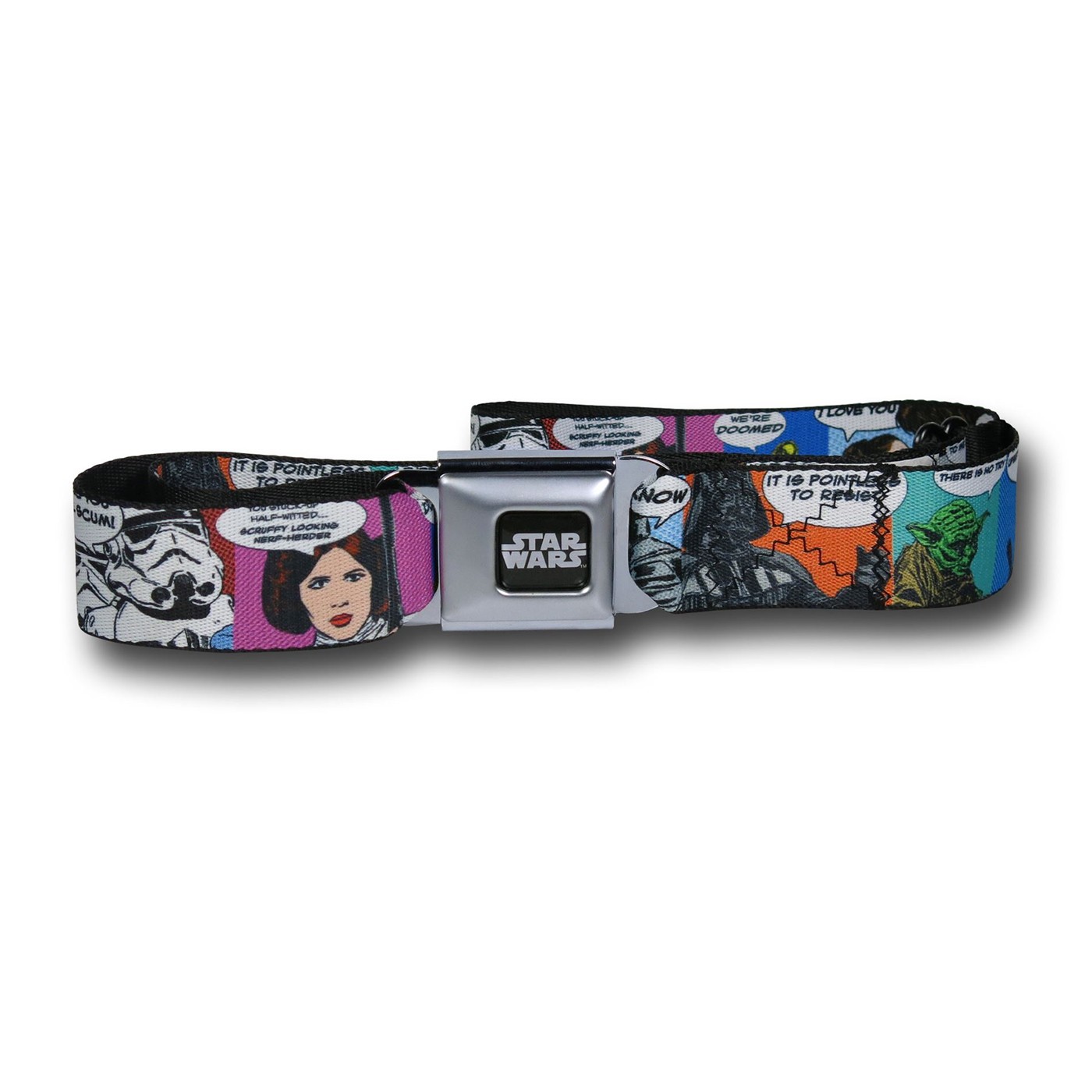 Star Wars Comic Dialogue Seatbelt Belt, White