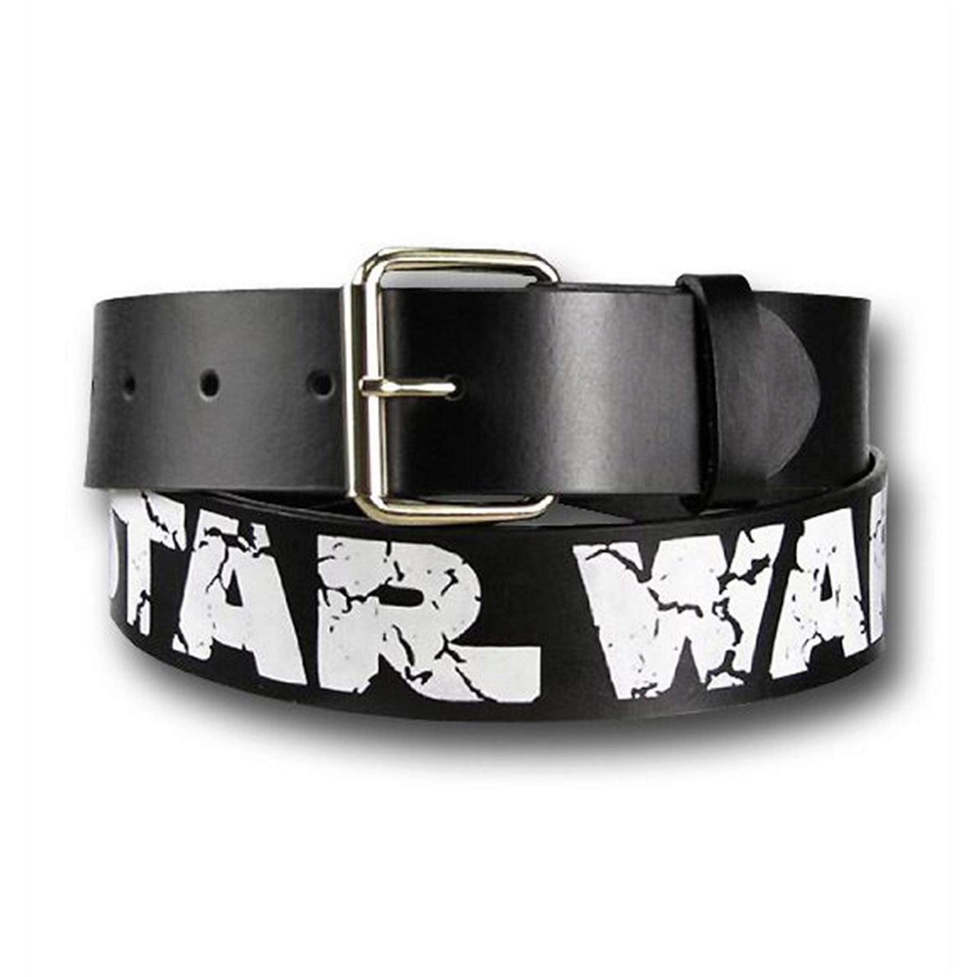 Star Wars Logo Black Leather Belt, Black