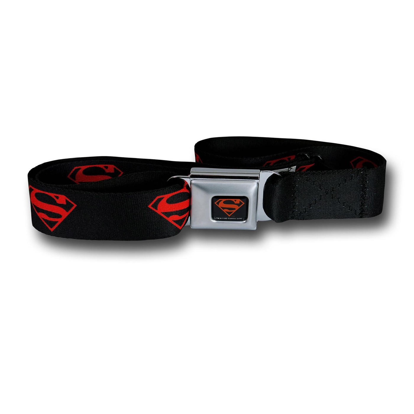 Superboy Symbol Seatbelt Belt, Black