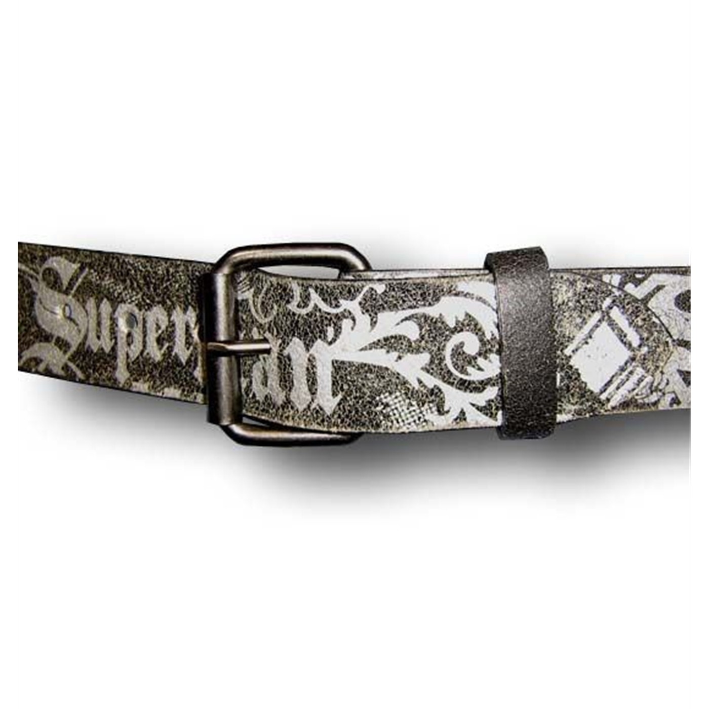 Superman Metal Symbol Foil Belt, Grey