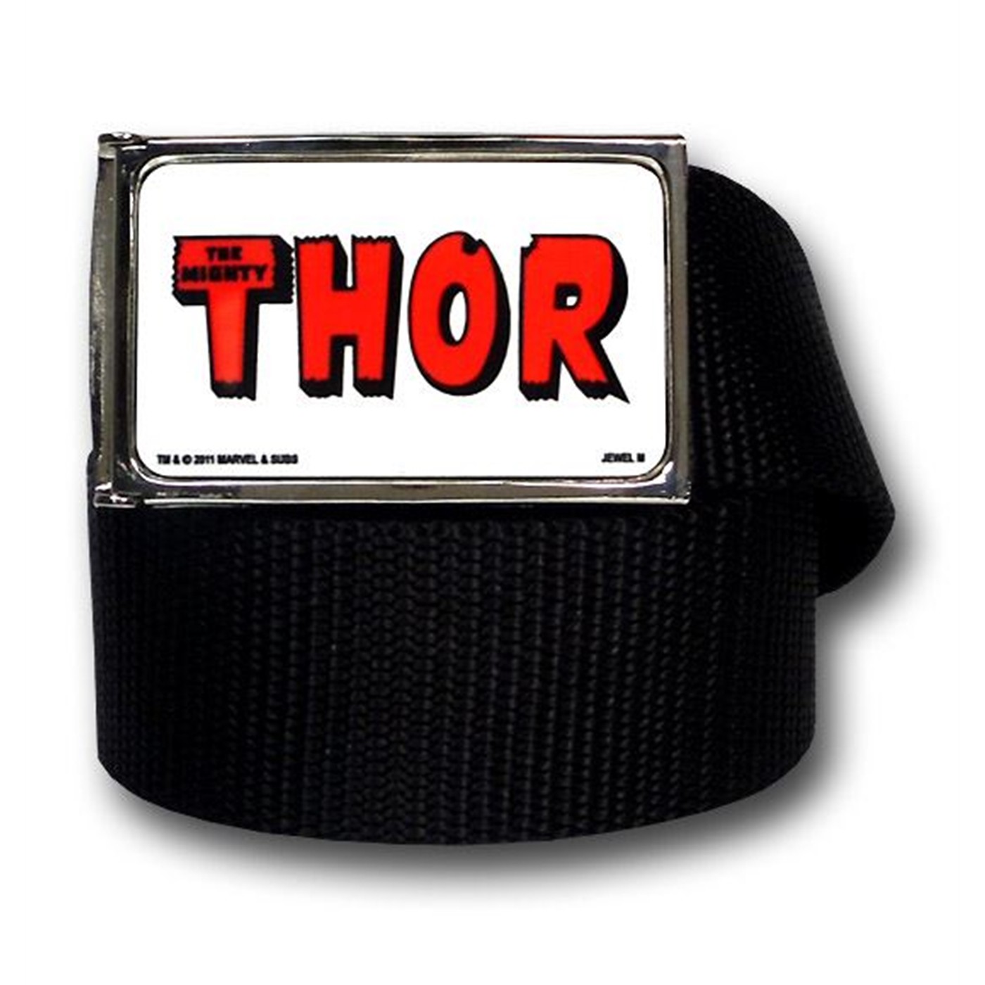 Thor Logo Black Web Belt, Black