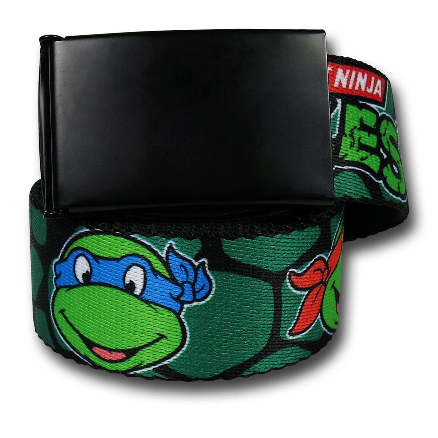 TMNT Heads Shell Print Web Belt, Green