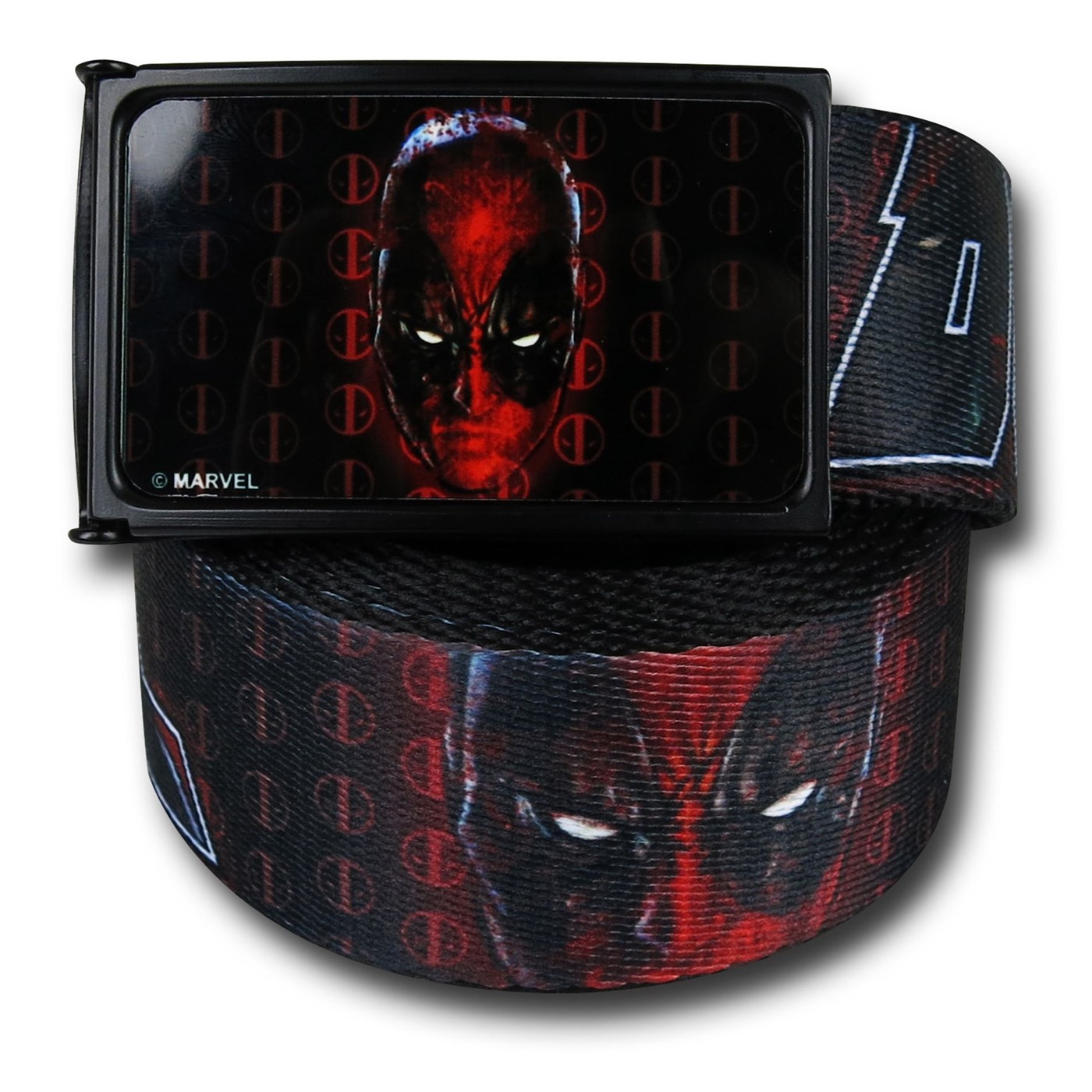 Deadpool Headshot and Logo Web Belt, Black