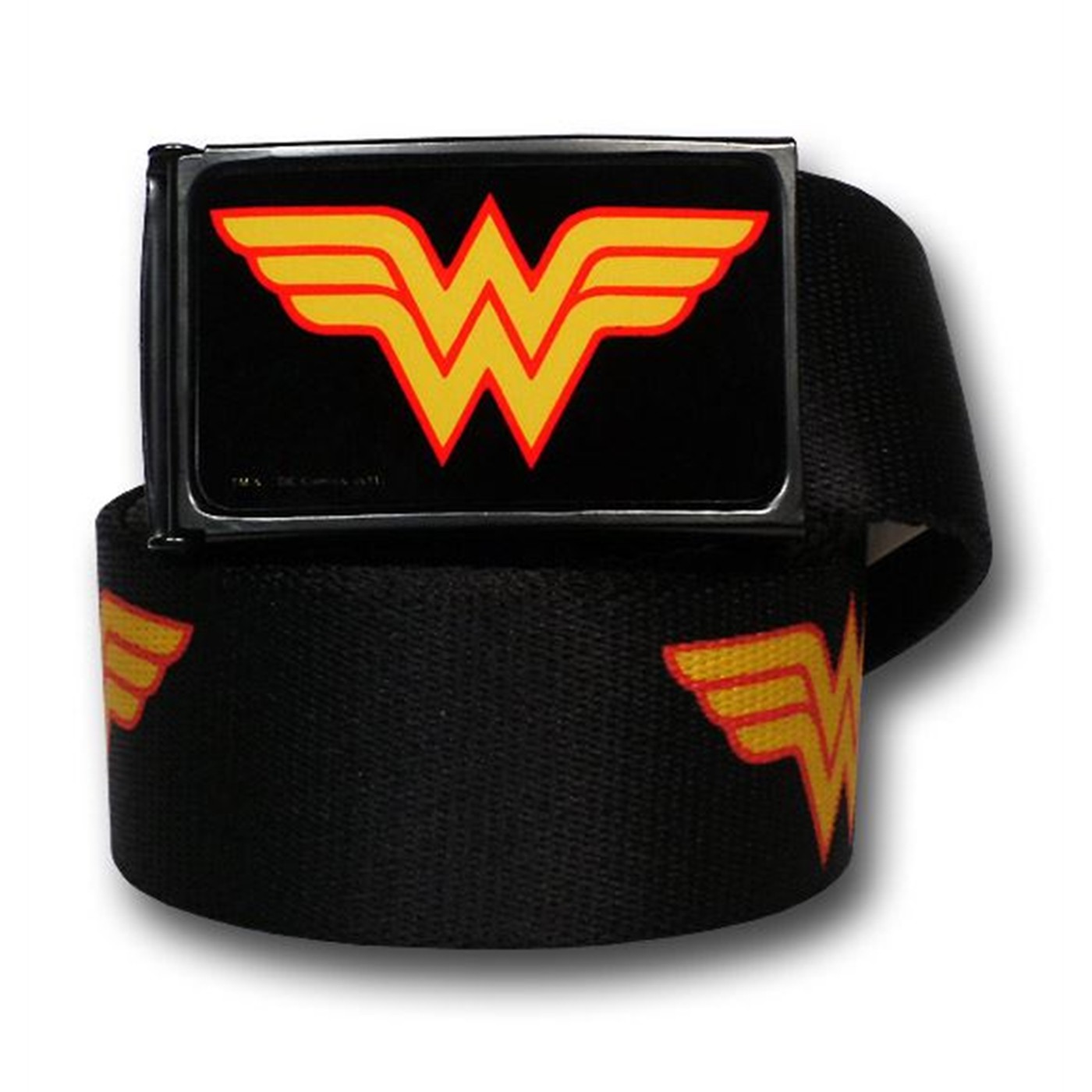 Wonder Woman Symbols Black Web Belt, Black