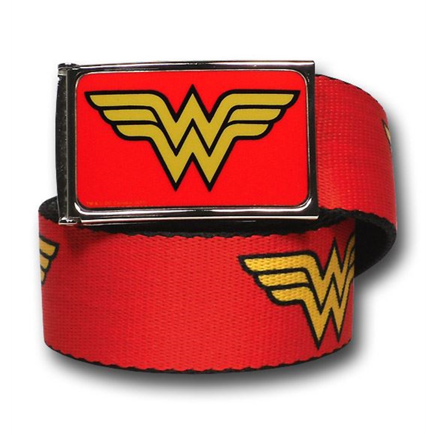 Wonder Woman Symbols Red Web Belt, Red