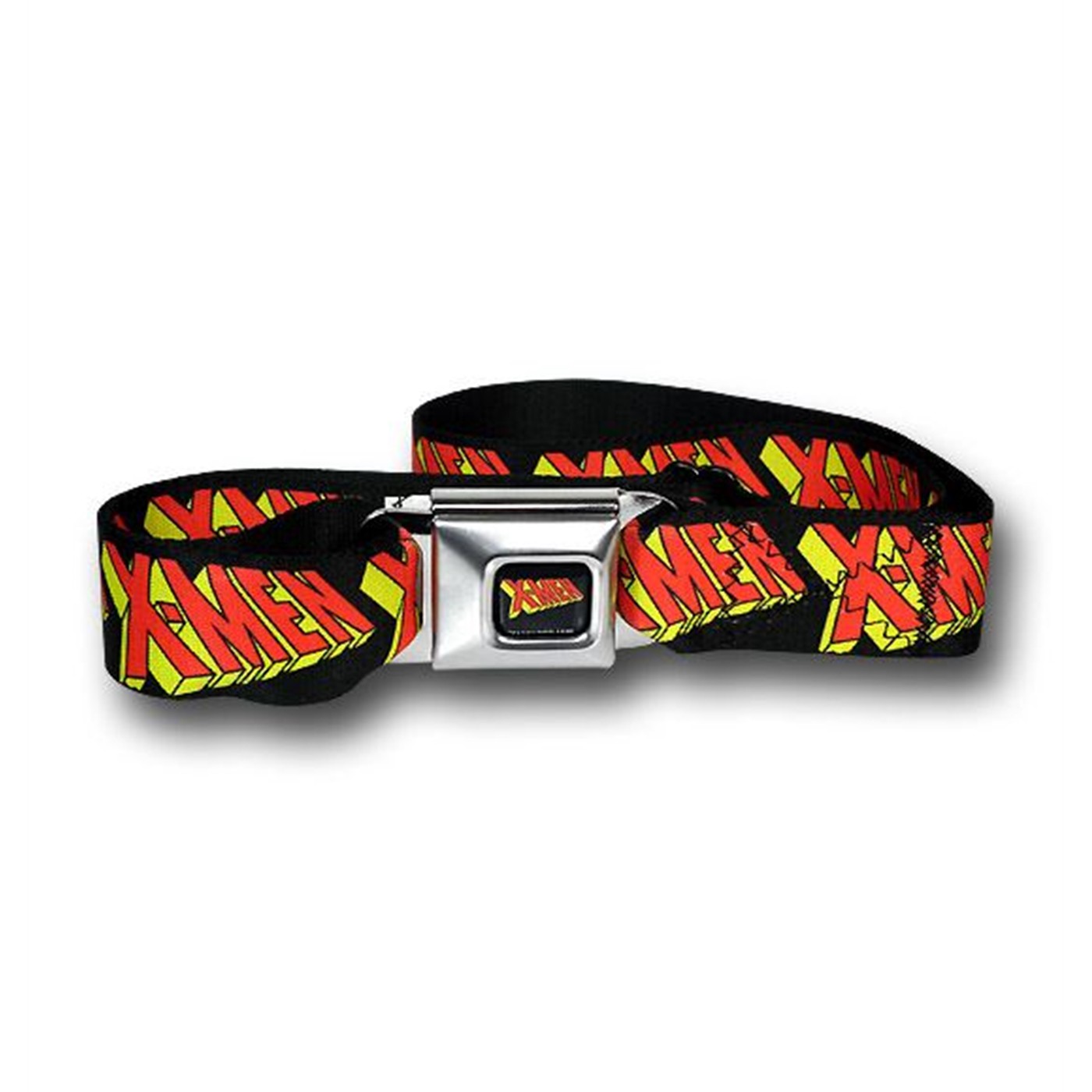 X-Men Logo Black Seatbelt Belt, Black