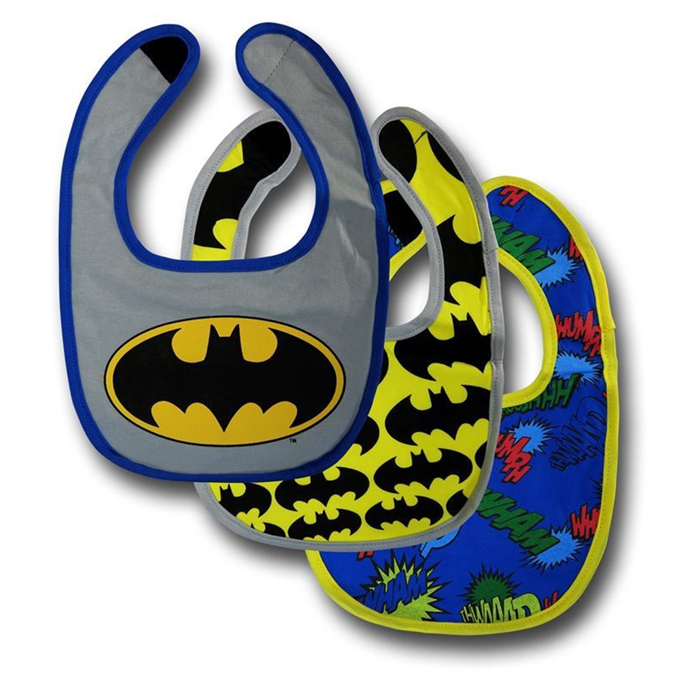 Batman Bib 3-Pack, Yellow