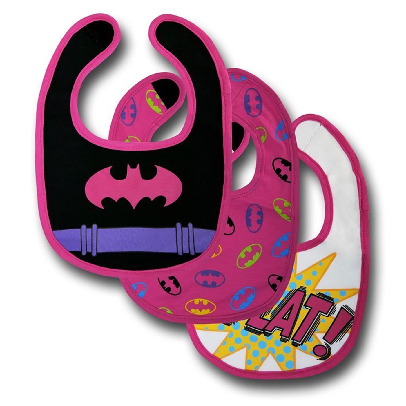 Batgirl Bib 3-Pack, Pink