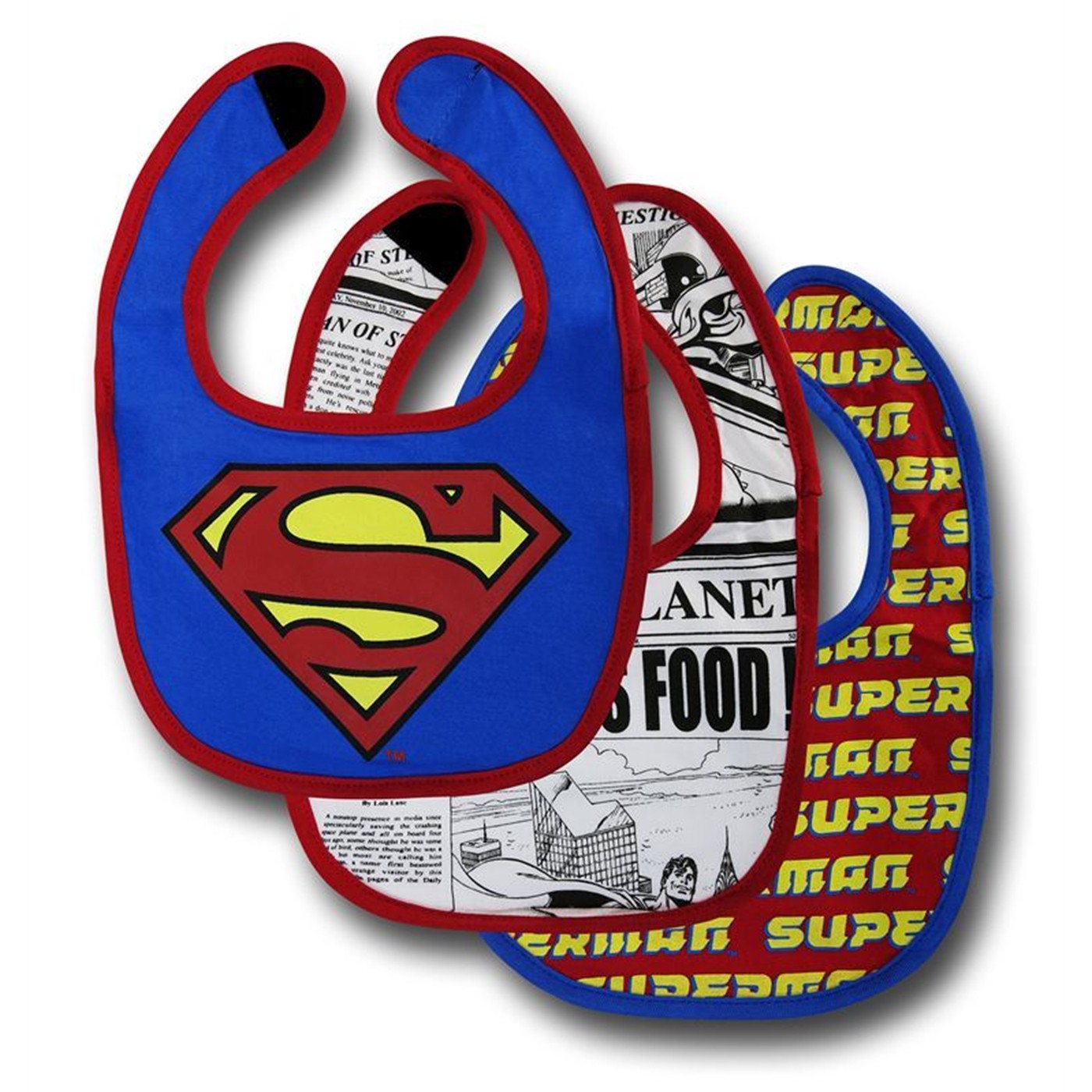 Superman Bib 3-Pack, Blue