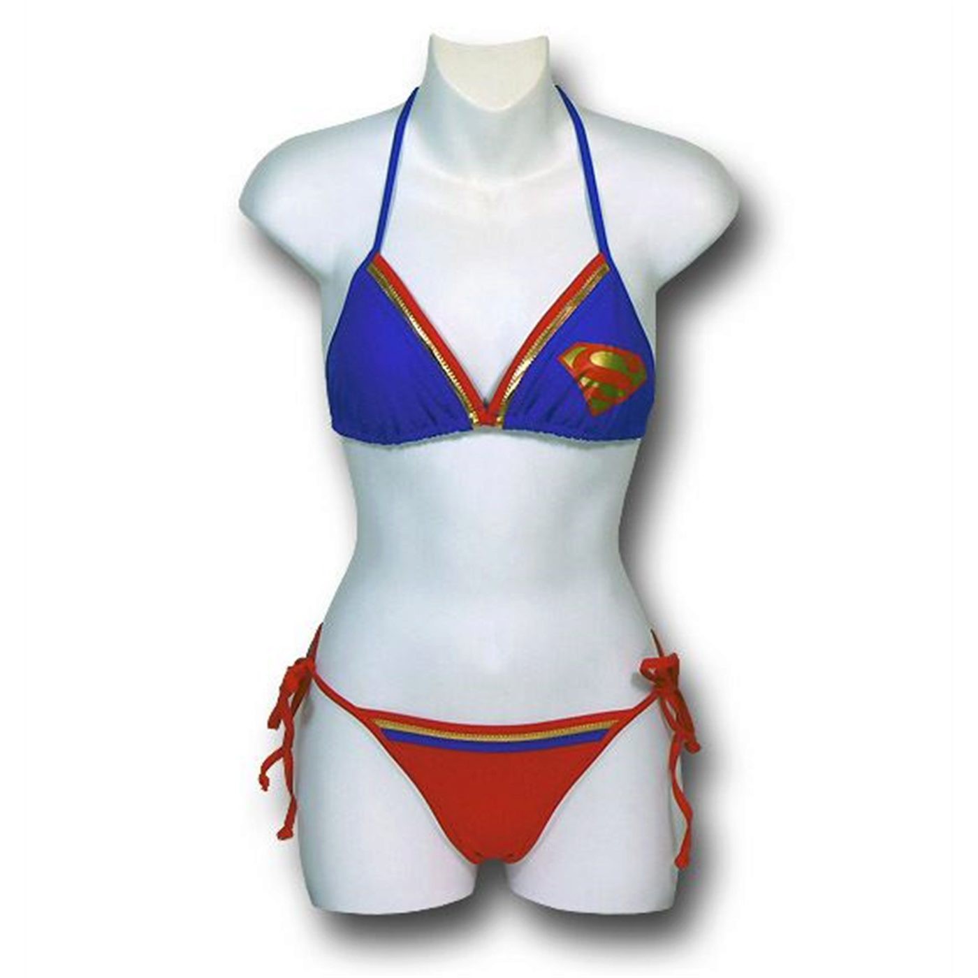 Supergirl Bandeau Triangle Bikini Women's Swimsuit, Blue