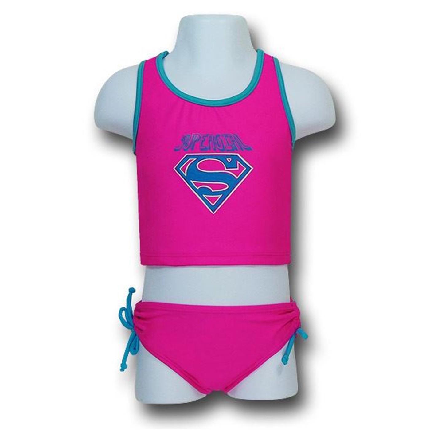 Supergirl Girls Pink Tank and Bikini Set, Pink