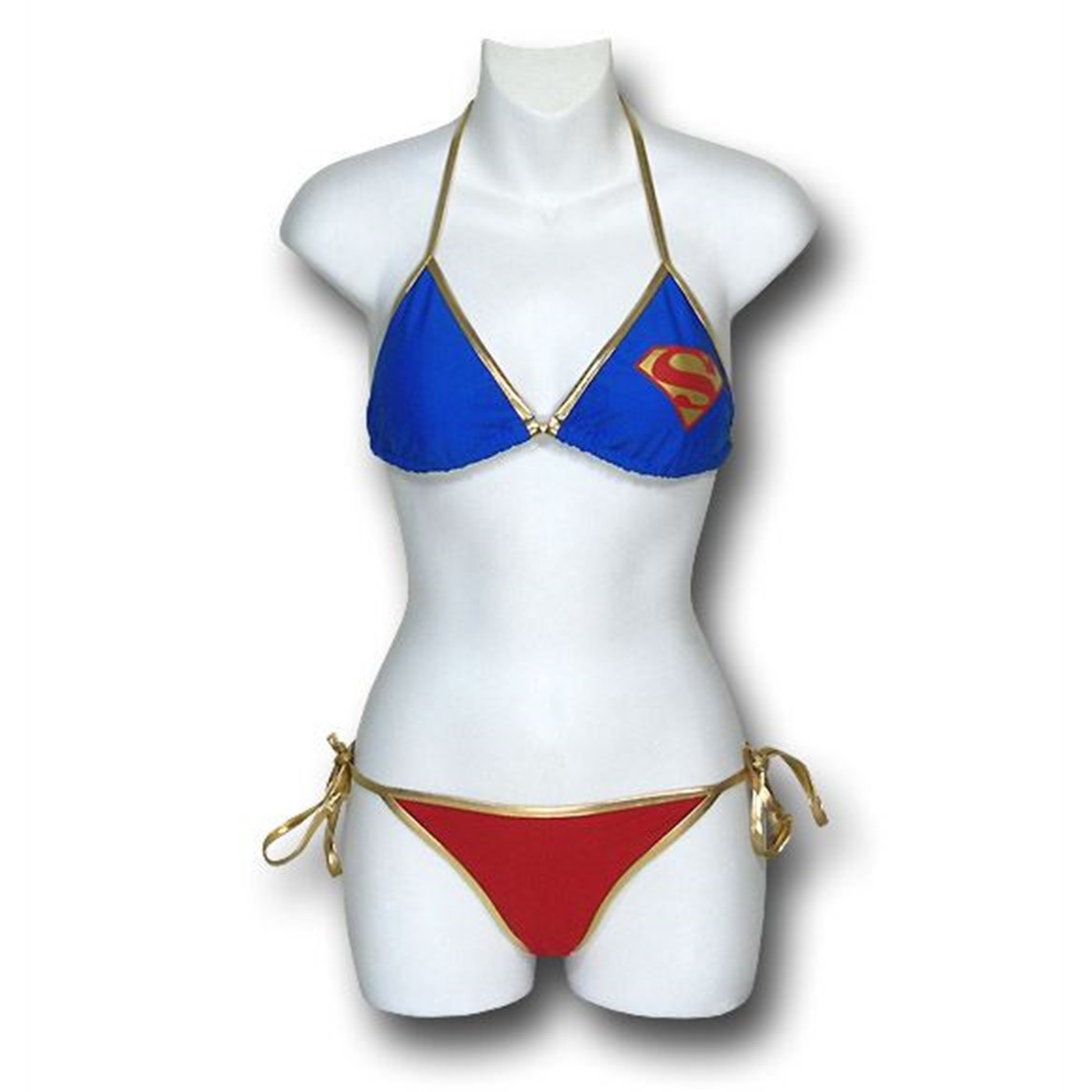 Supergirl String Bikini Women's Swimsuit, Blue