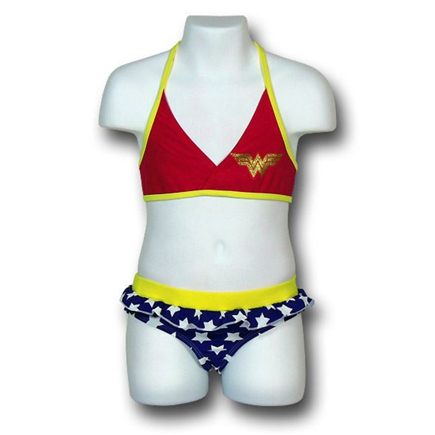 Wonder Woman Girls Halter w/Skirted Bottom, Red