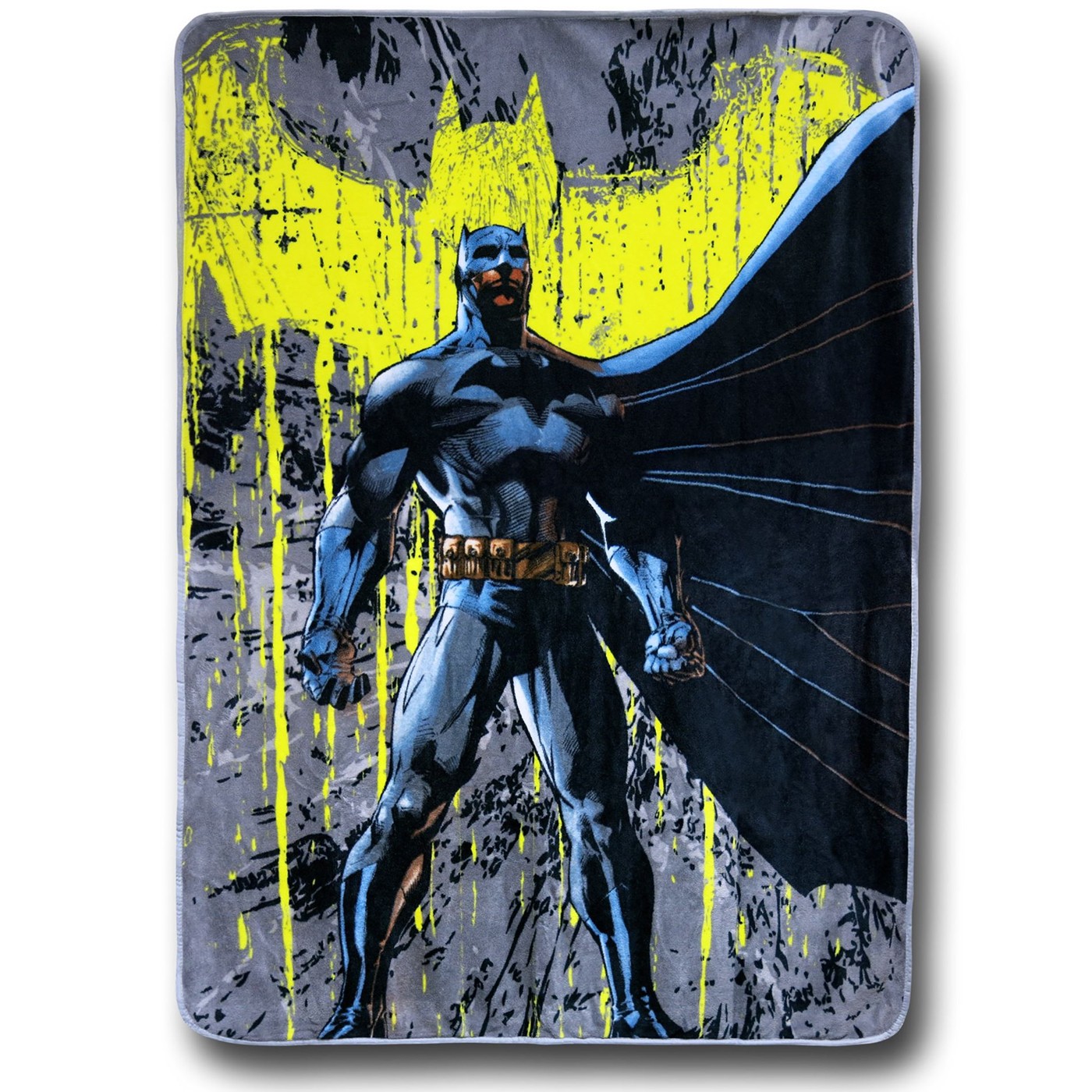 Batman Stance Fleece Blanket, Grey
